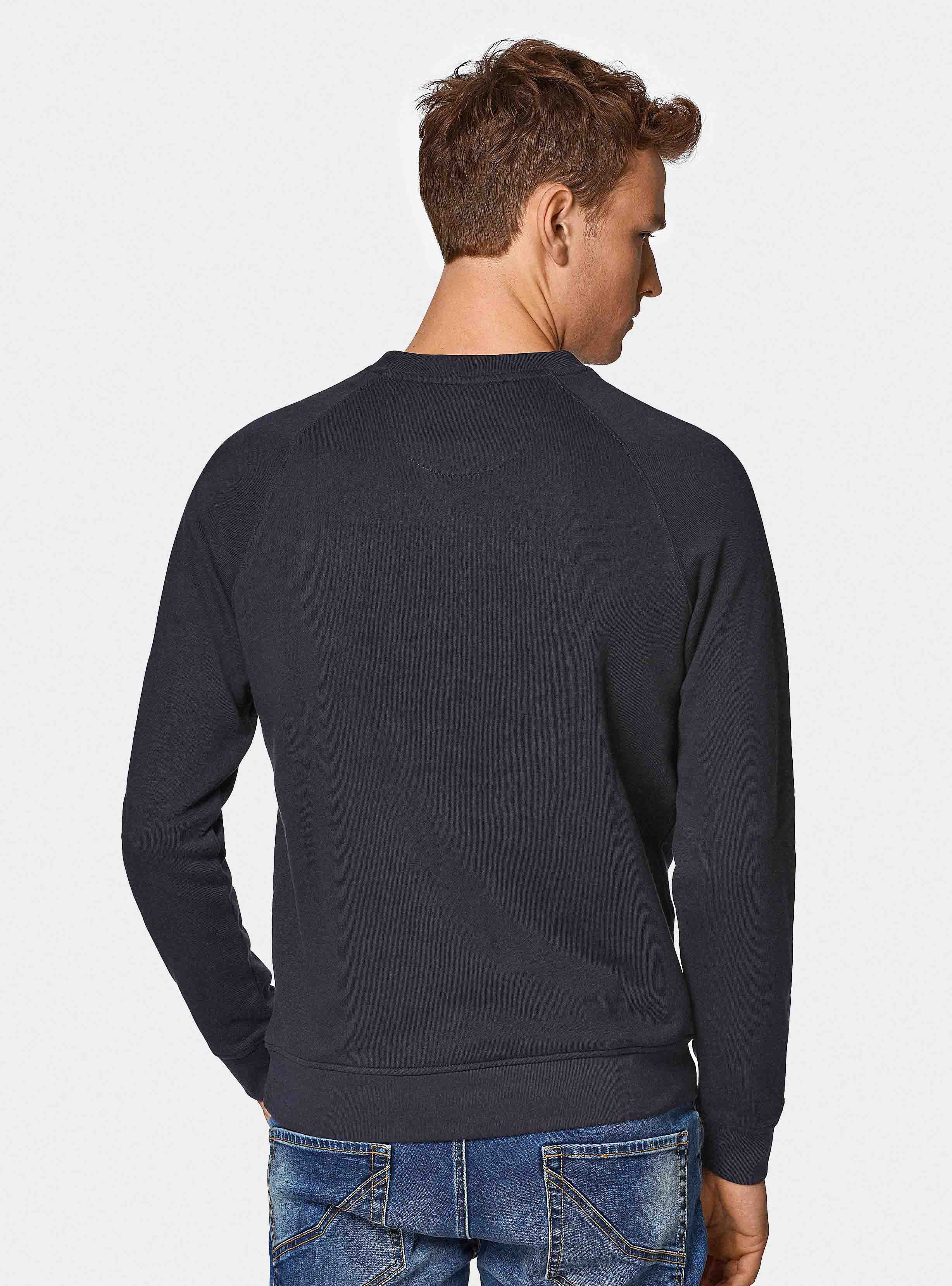 Basic round-neck sweatshirt GT01, NAVY BLUE