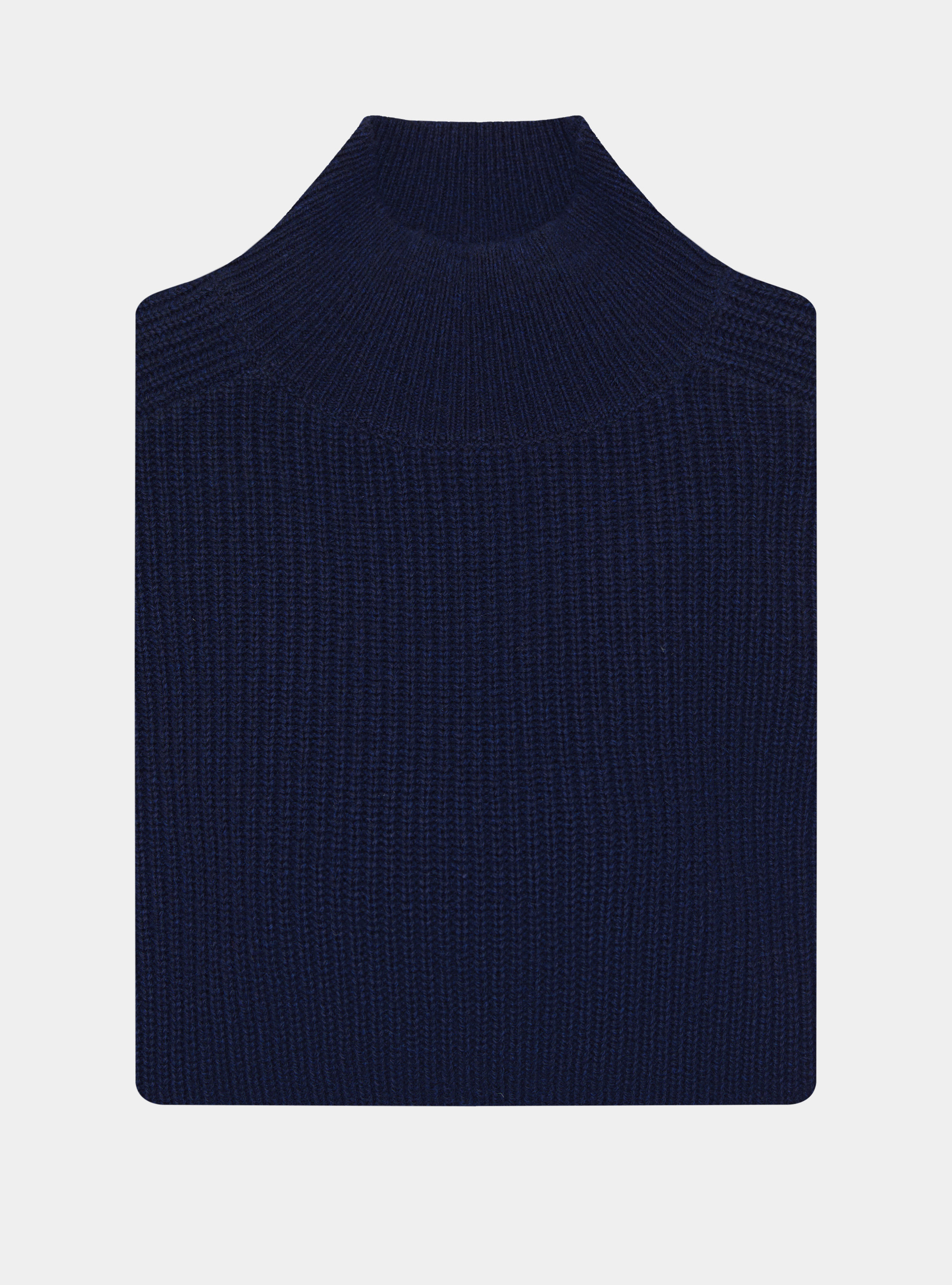 Maglia lupetto in misto lana costa perlata, BLU NAVY