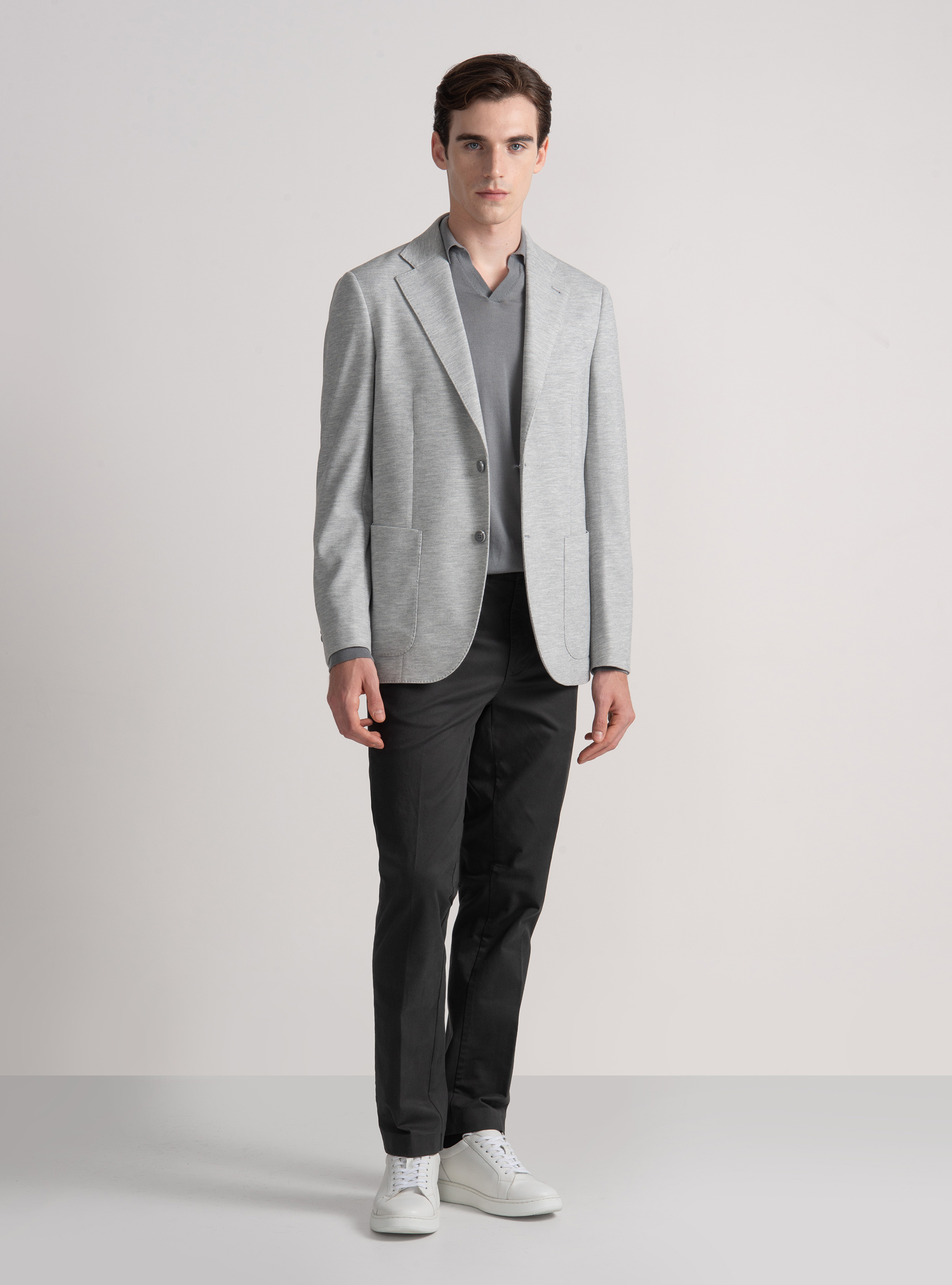 Giacca in jersey, GRIGIO MELANGE 0151C