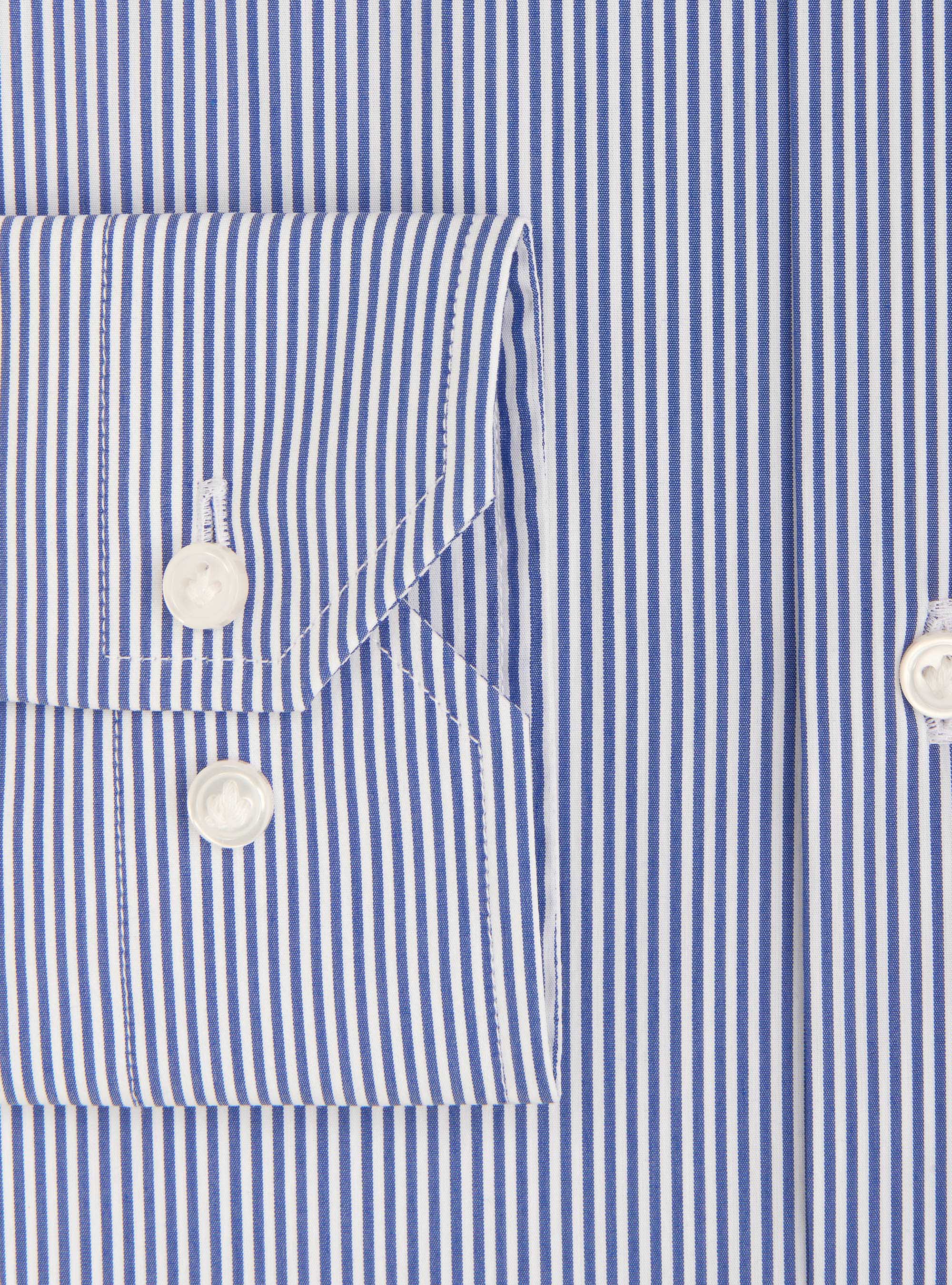 Camicia super slim in cotone stretch rigato, BLU