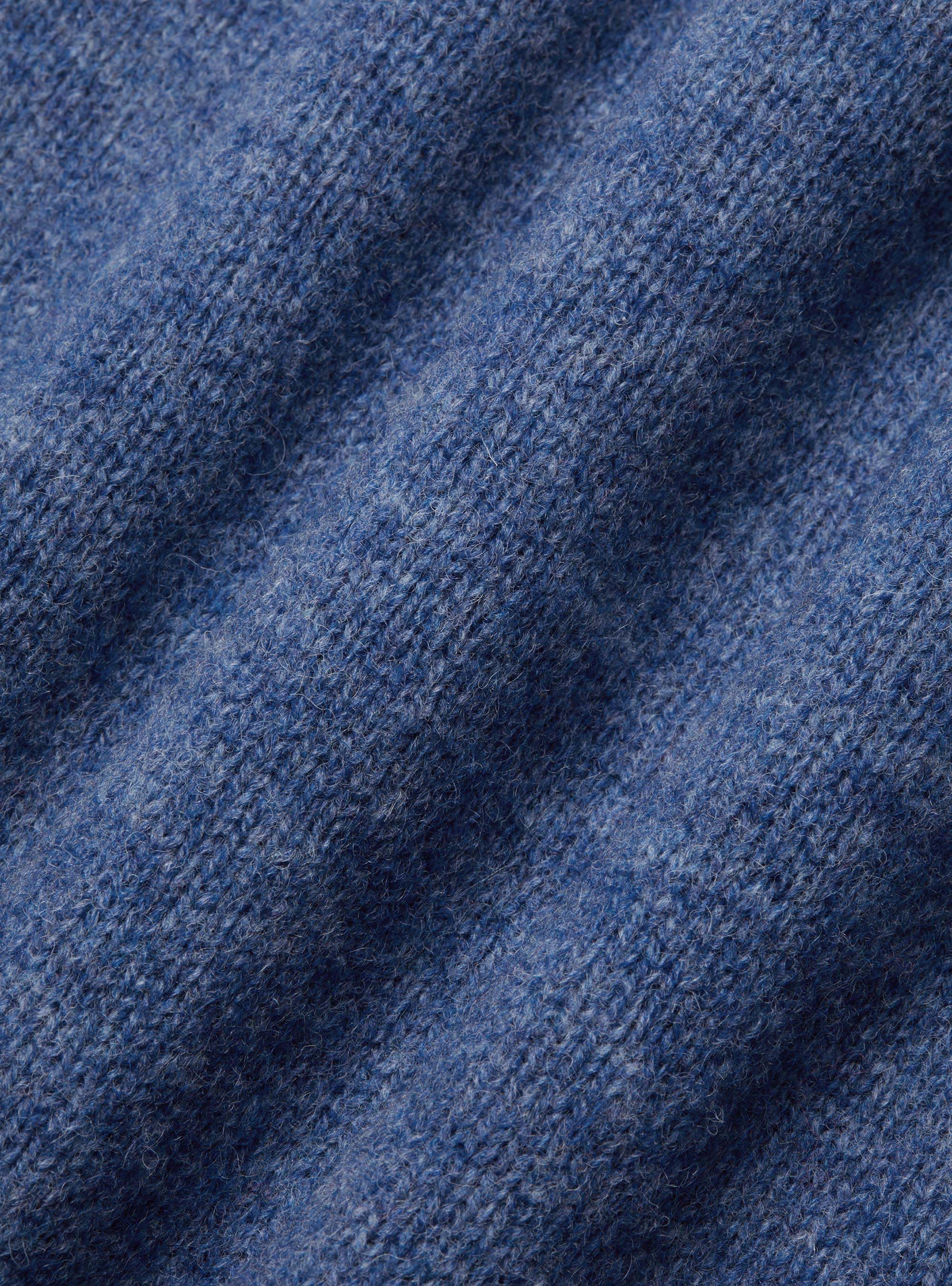 Shetland wool knit cardigan, 0243C DENIM