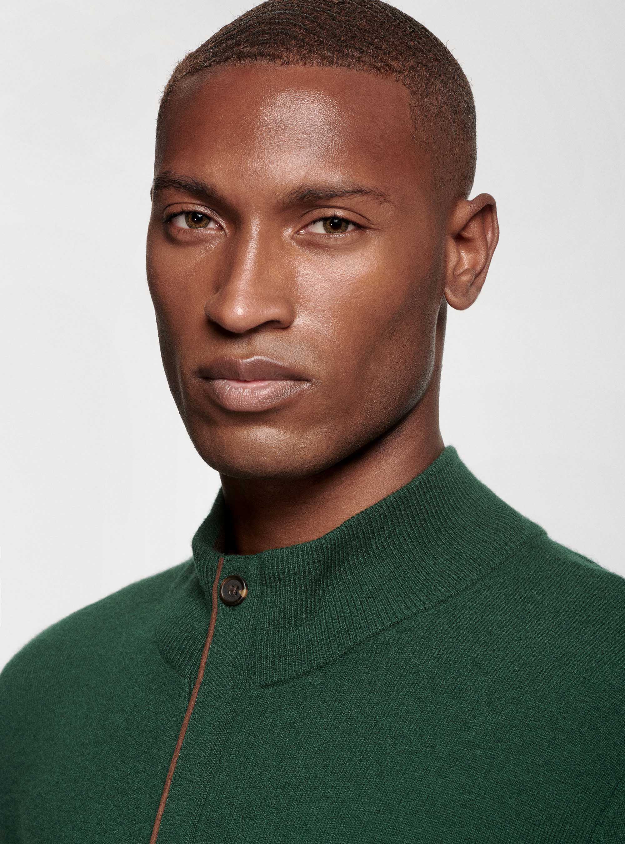 Cardigan in maglia in lana lambswool e cashmere, VERDE