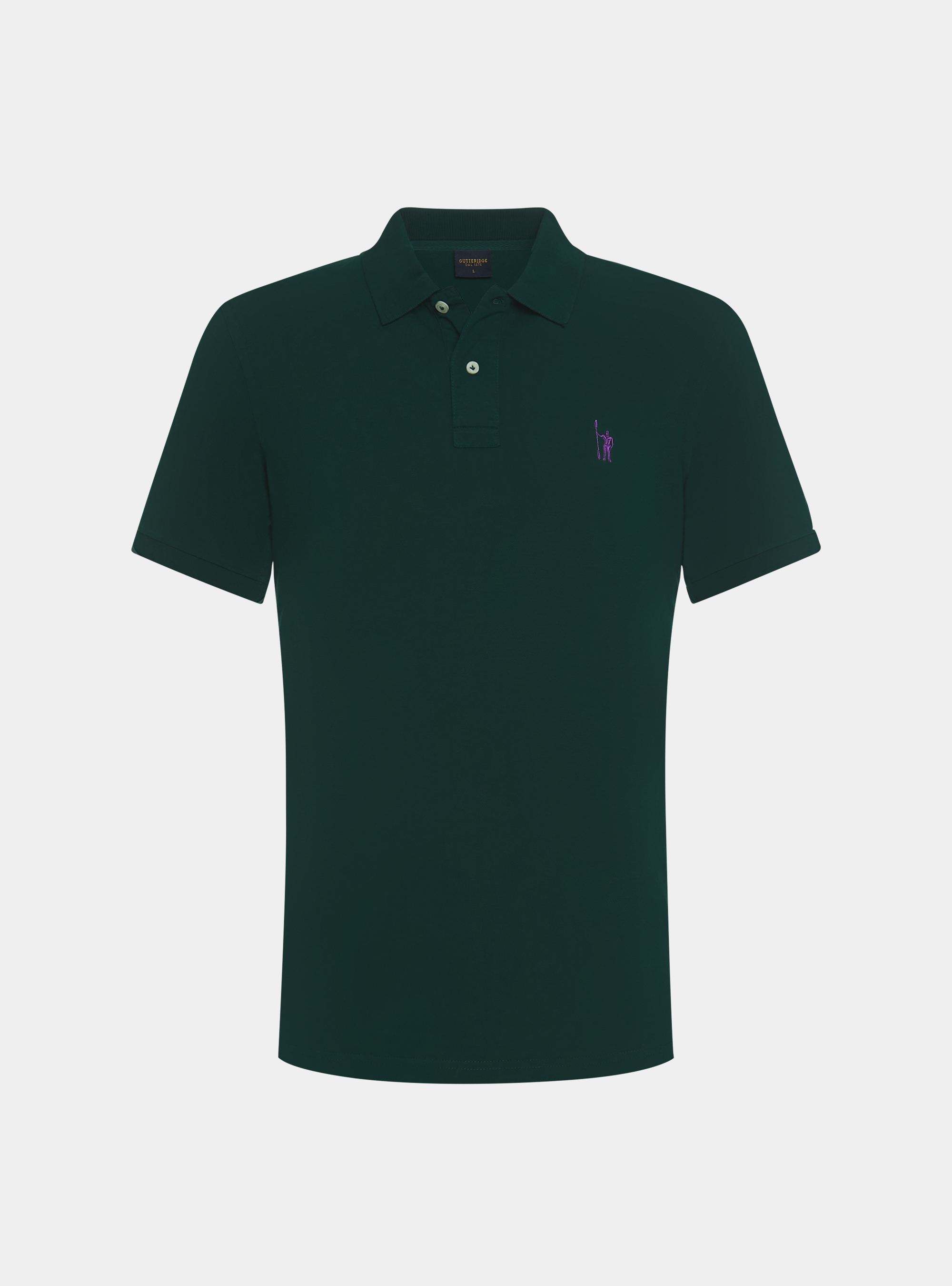 Polo in piquet con ricamo, OLIVA