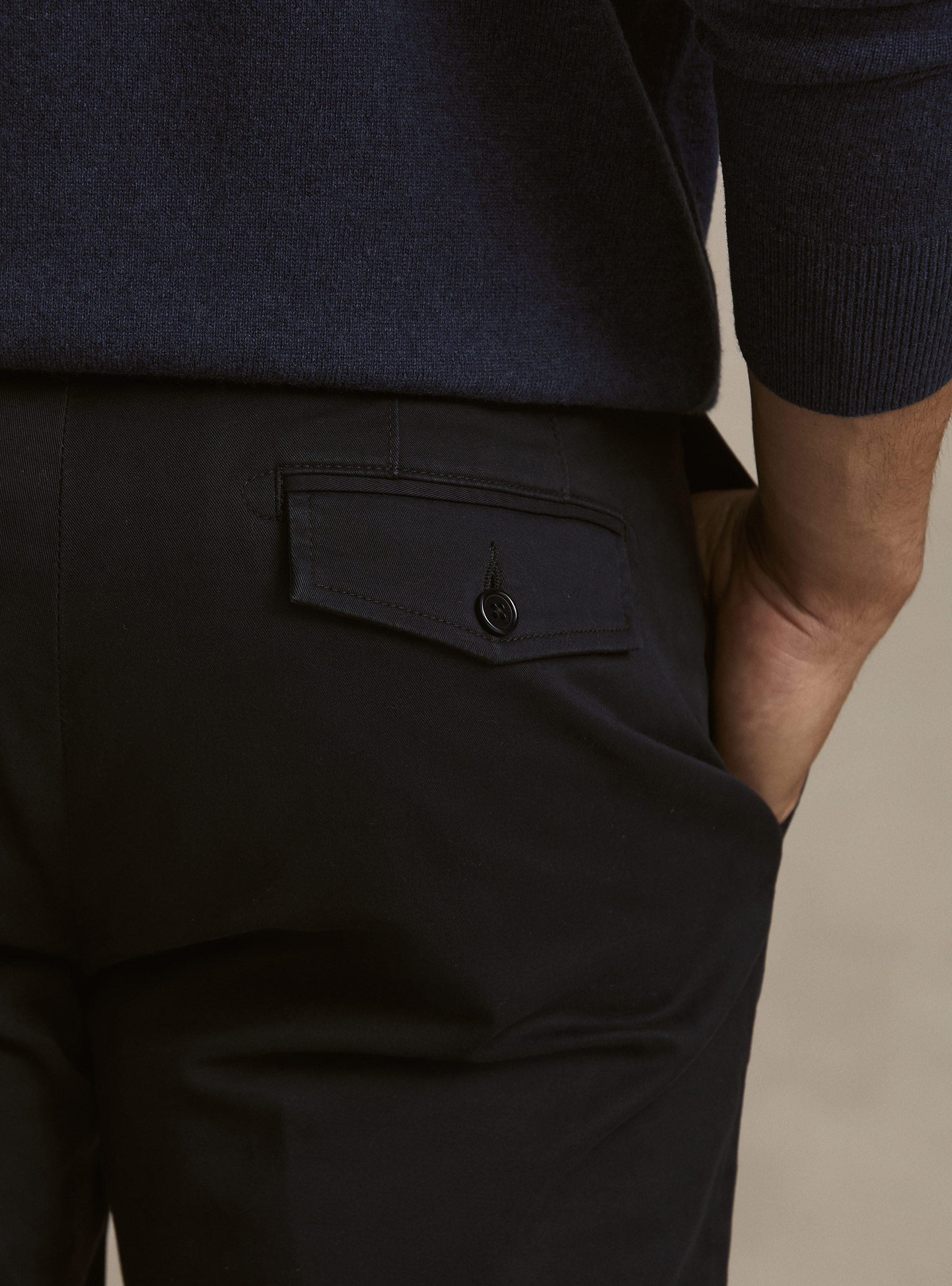 Slack slim fit in twill stretch, AZUL MARINO