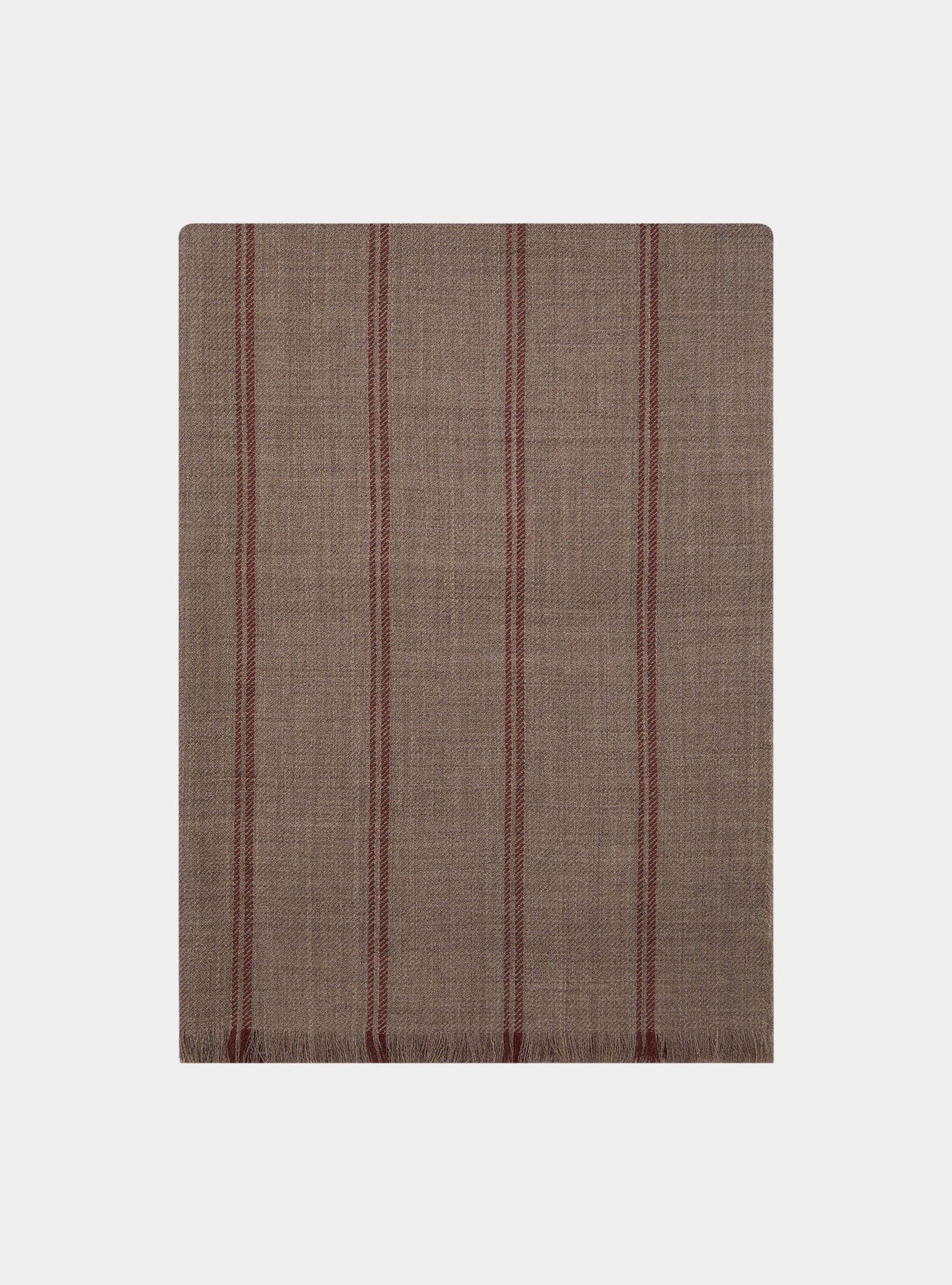 Striped pure wool scarf, MUD