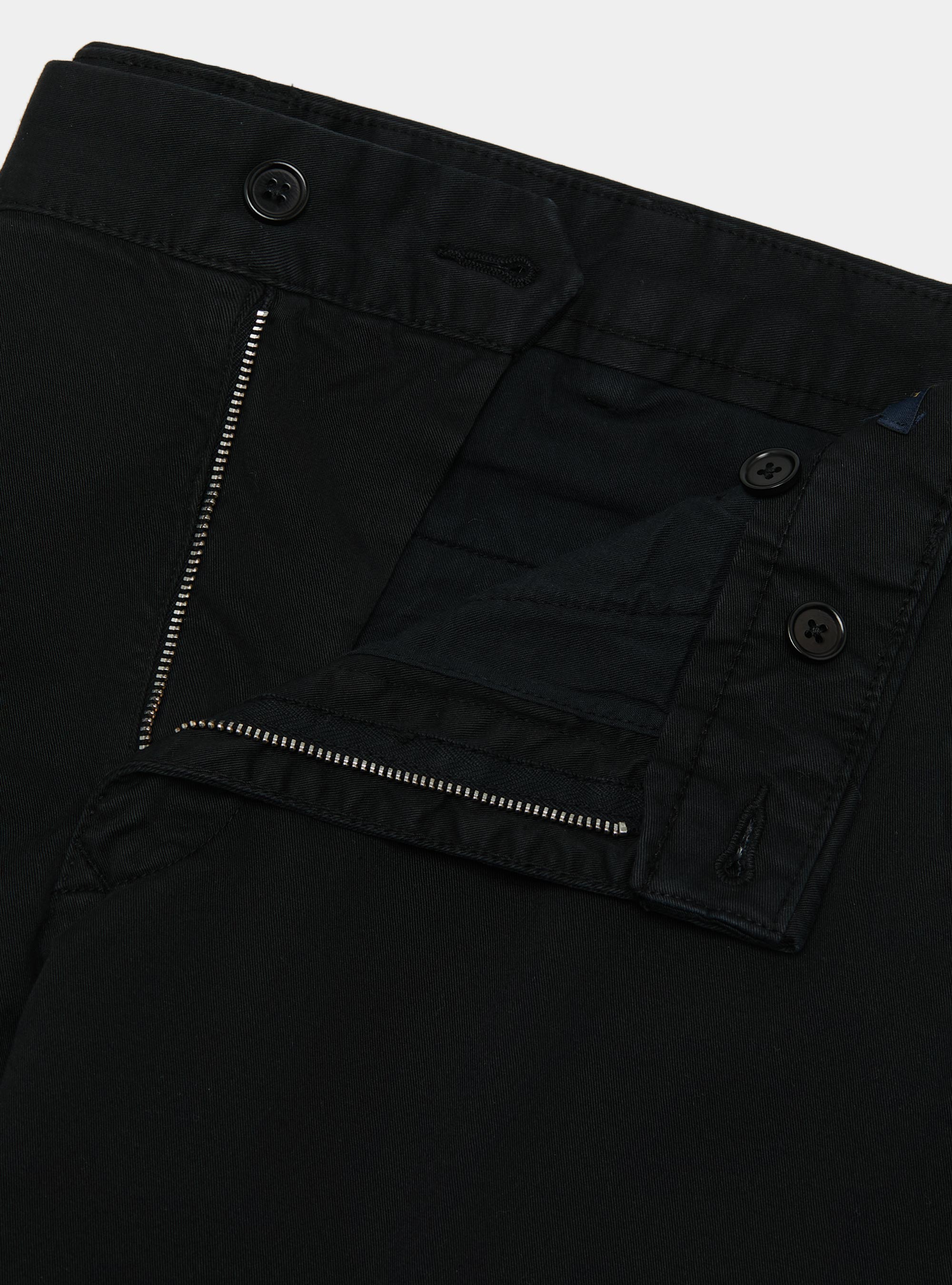 Pantaloni chino slim fit in twill stretch, NERO