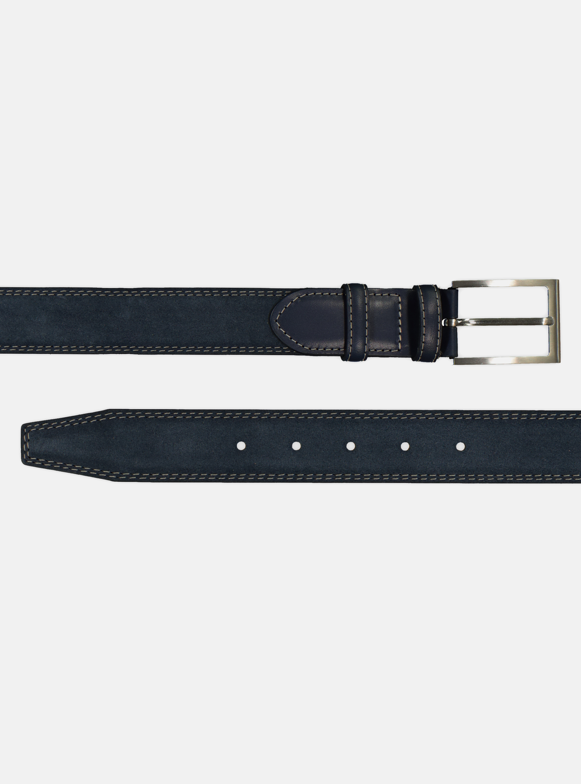 SUEDE LEATHER BELT, BLUE NAVY