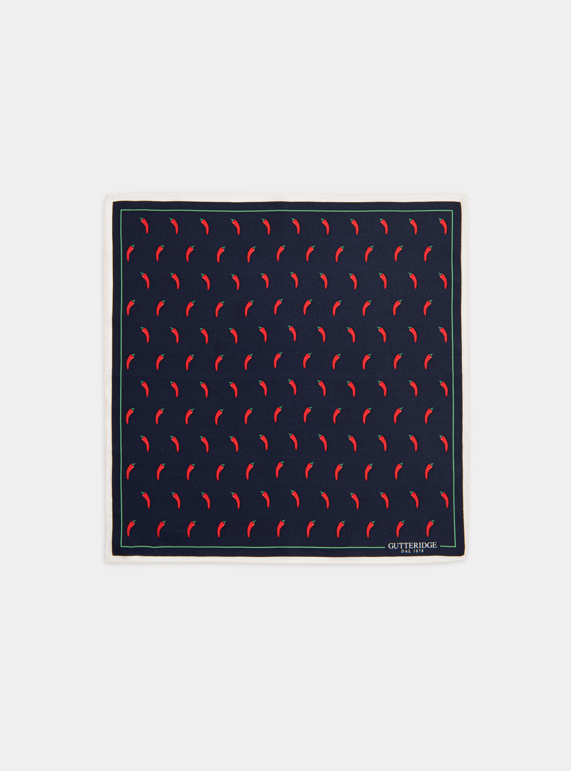 Pochette in seta a fantasia stampata, BLU NAVY