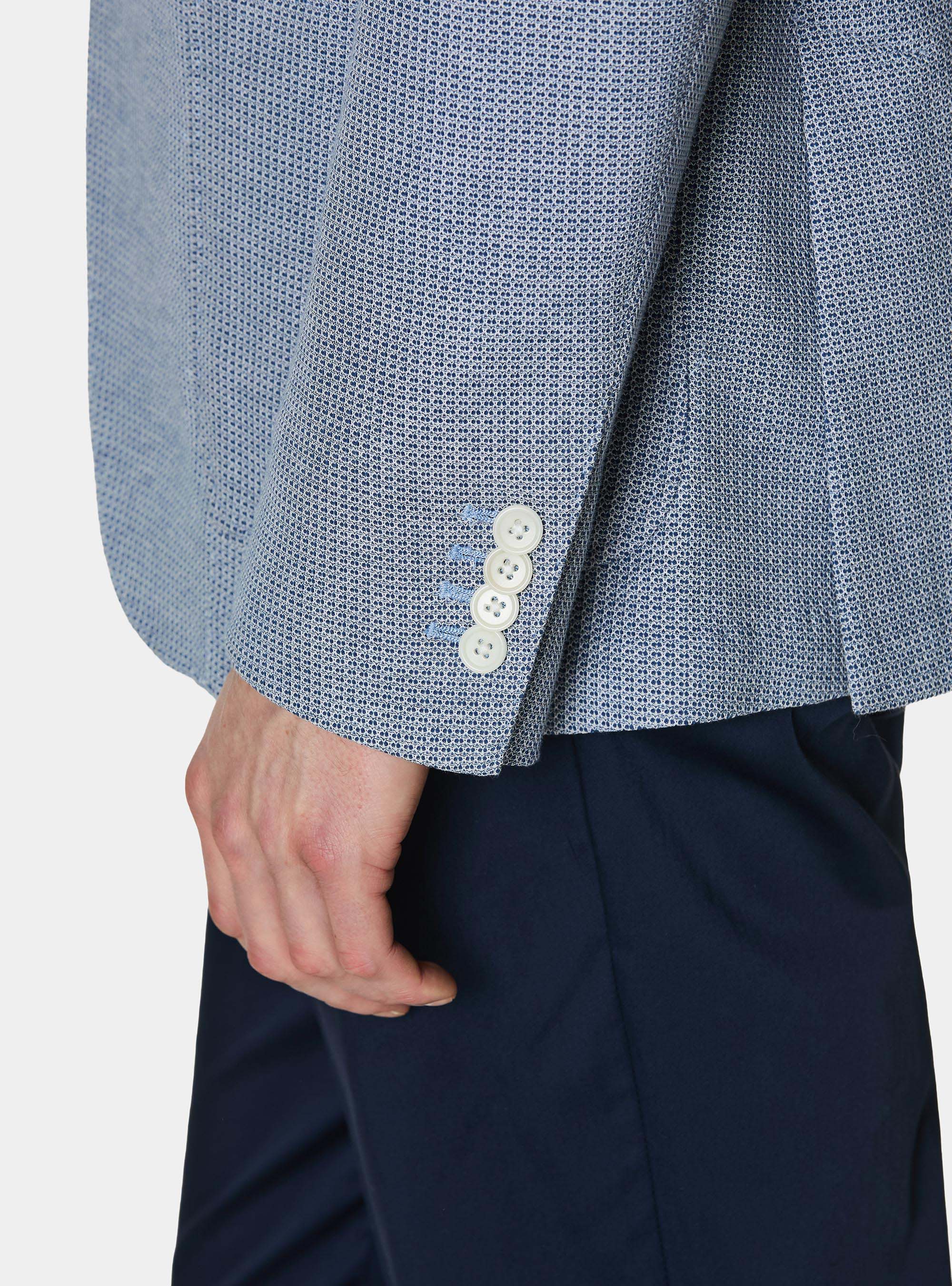 Micro-knit cotton jersey blazer, BLUE