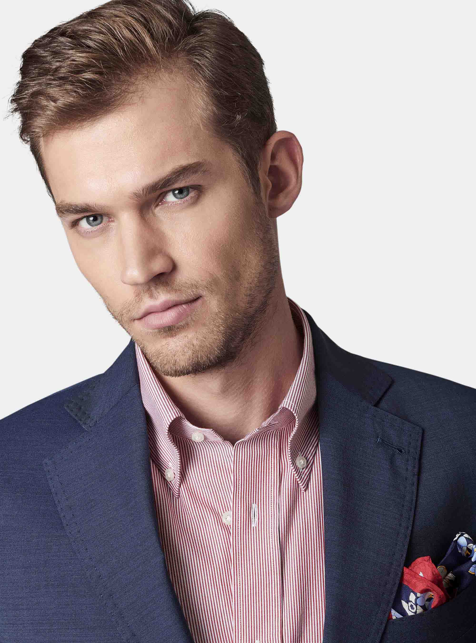 Giacca per abito in lana texture super 100, BLU NAVY