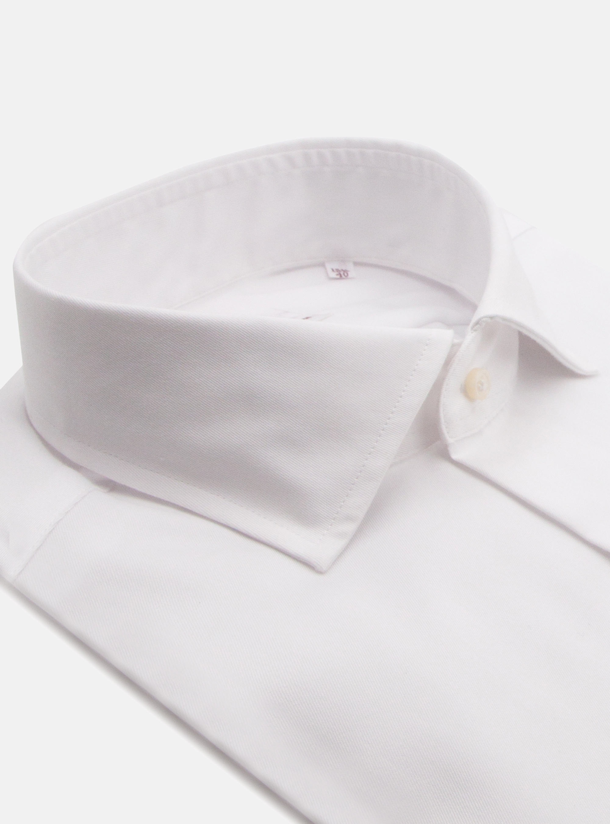 Camicia comfort fit classica in twill no iron, BIANCO