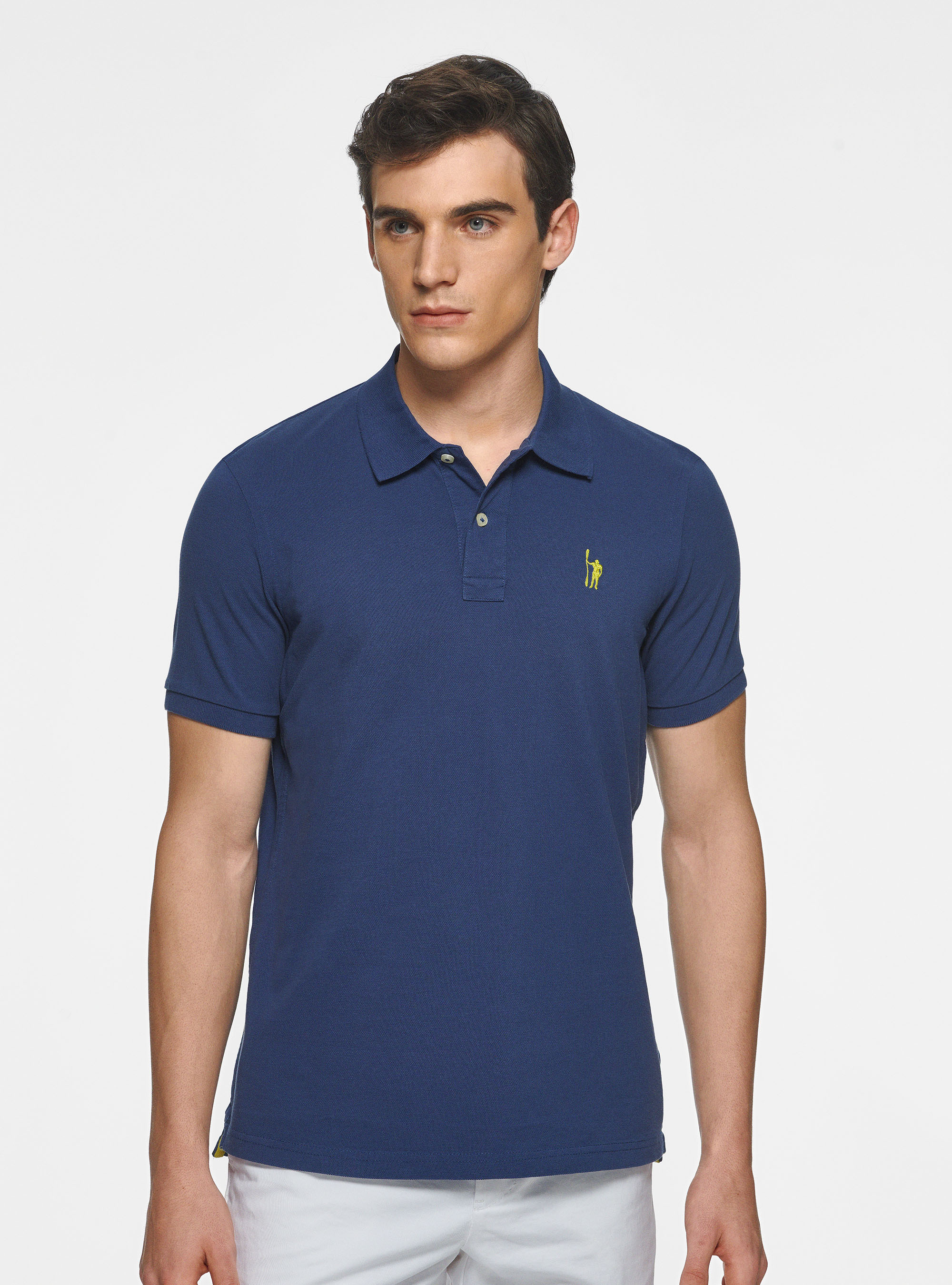 Gutteridge - Polo in piquet con ricamo, Unisex, 0243c Denim, Taglia: S