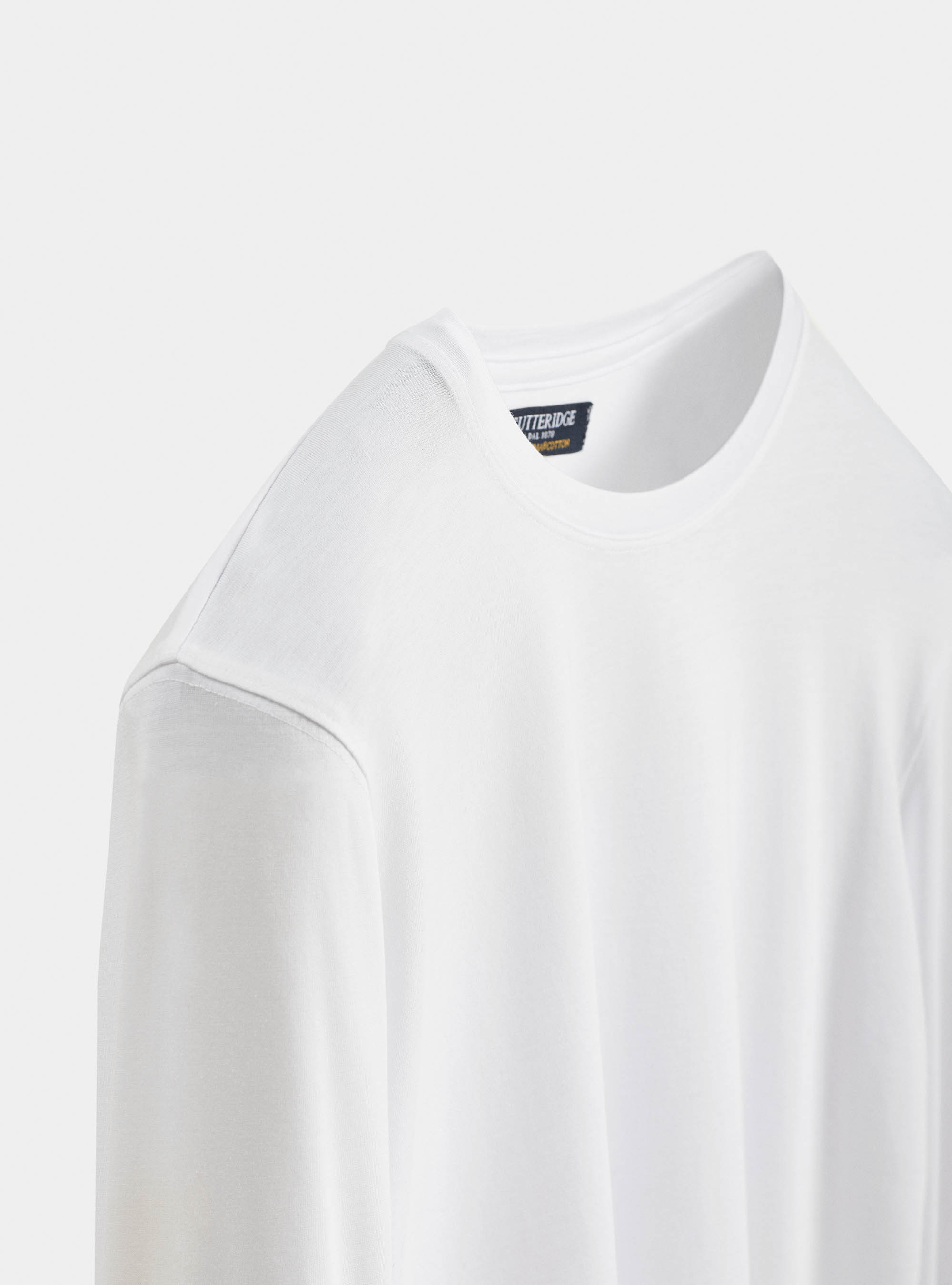Supima cotton jersey long-sleeved T-shirt, WHITE