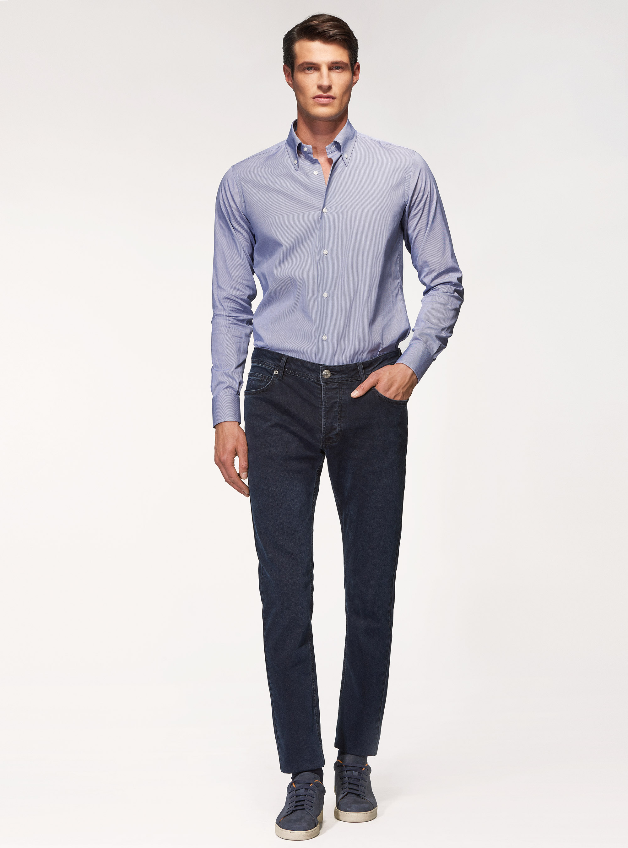 Pantaloni 5 tasche tailor fit, BLU NAVY