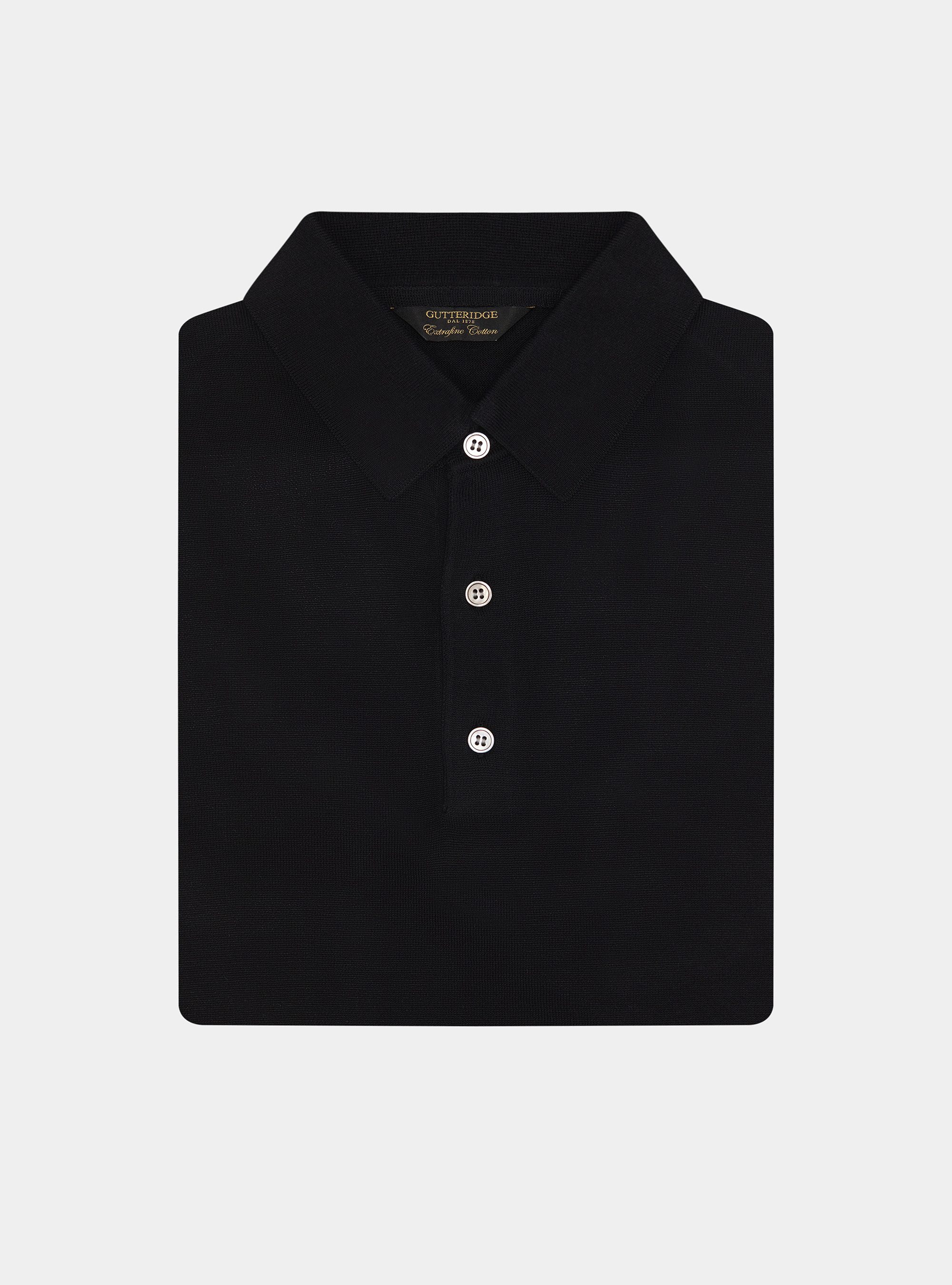 Polo in maglia in cotone m/c, NEGRO