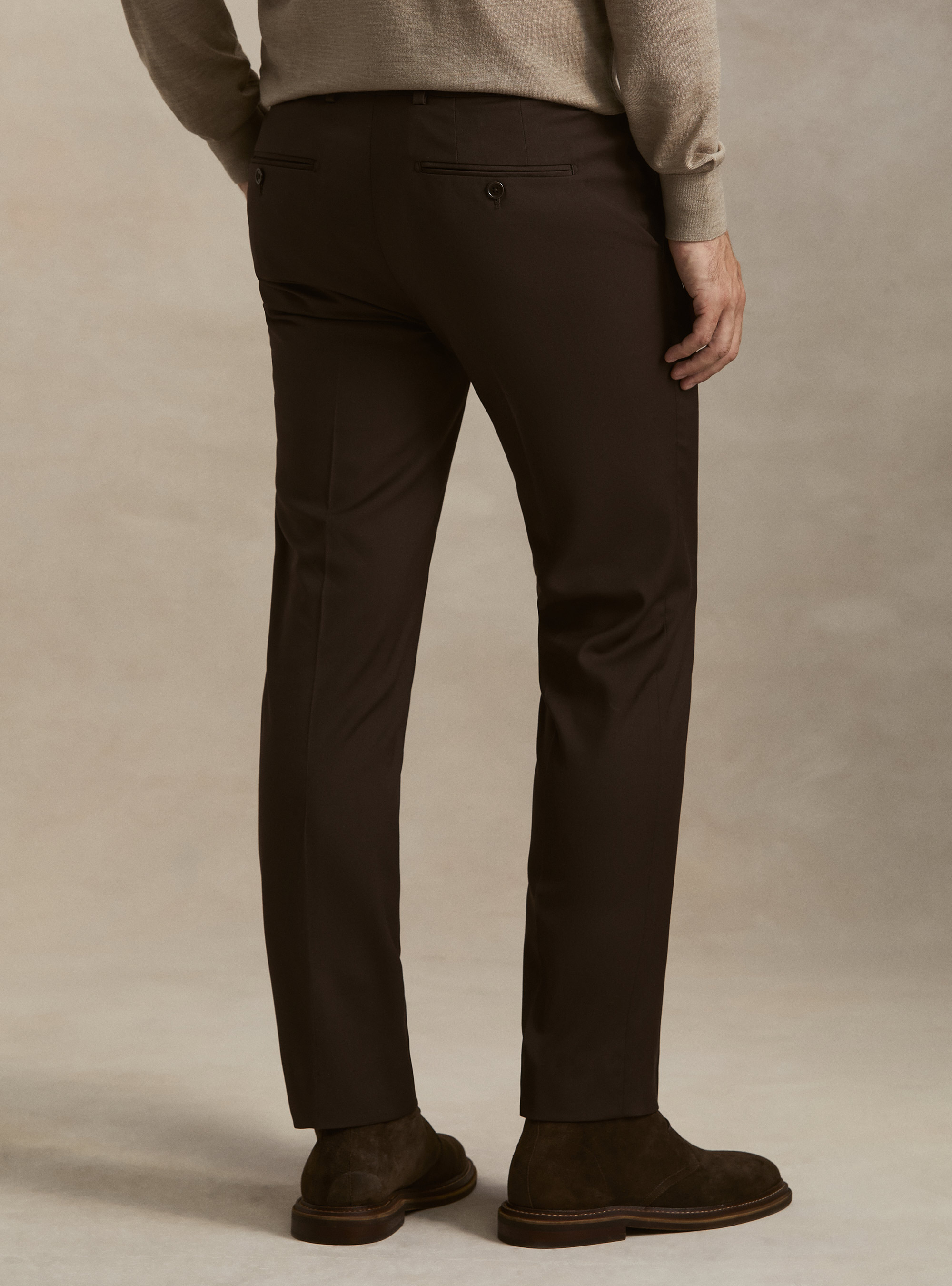 Slim fit classic suit trousers, BROWN