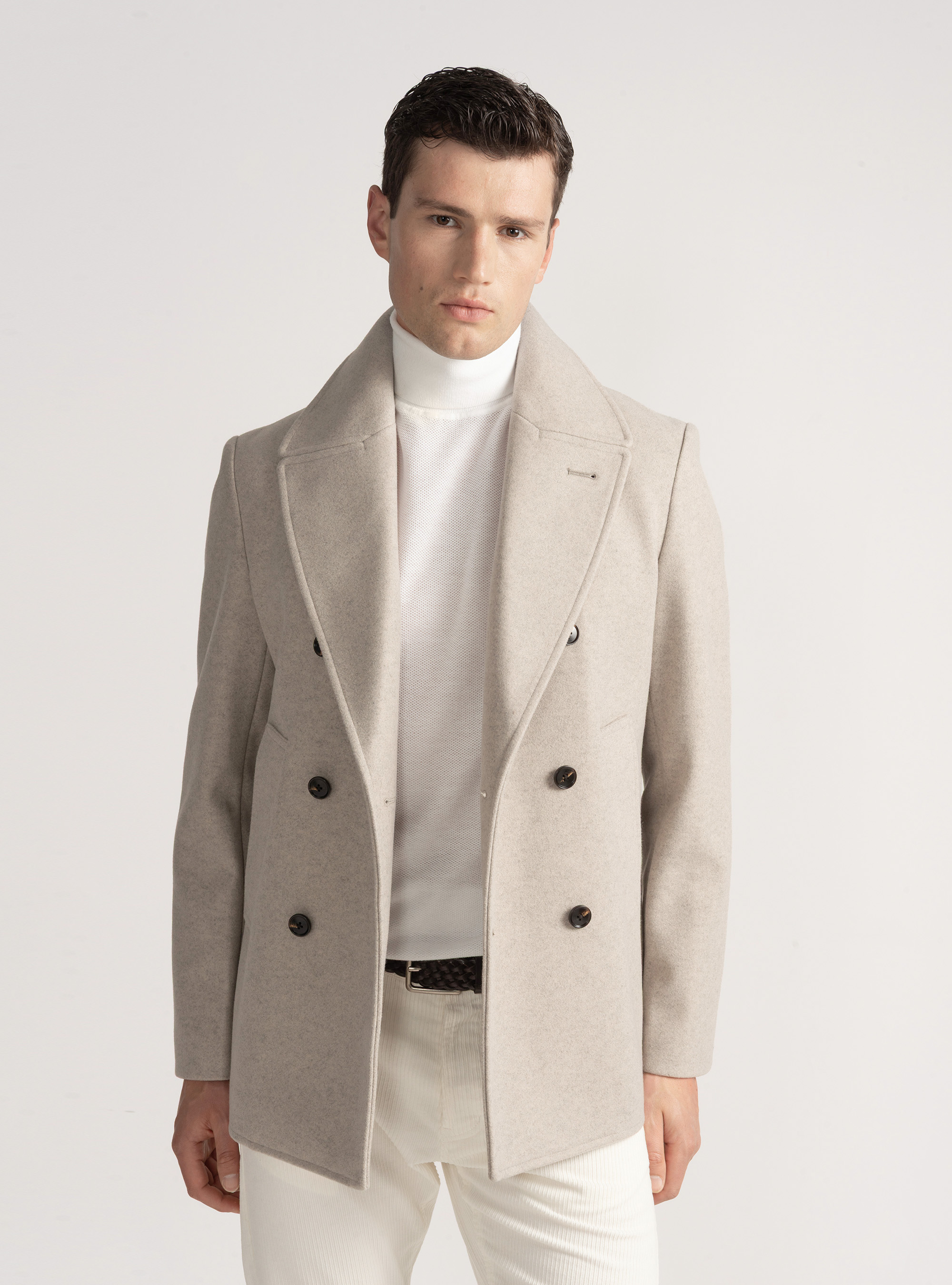 Peacoat tinta unita, ECRU