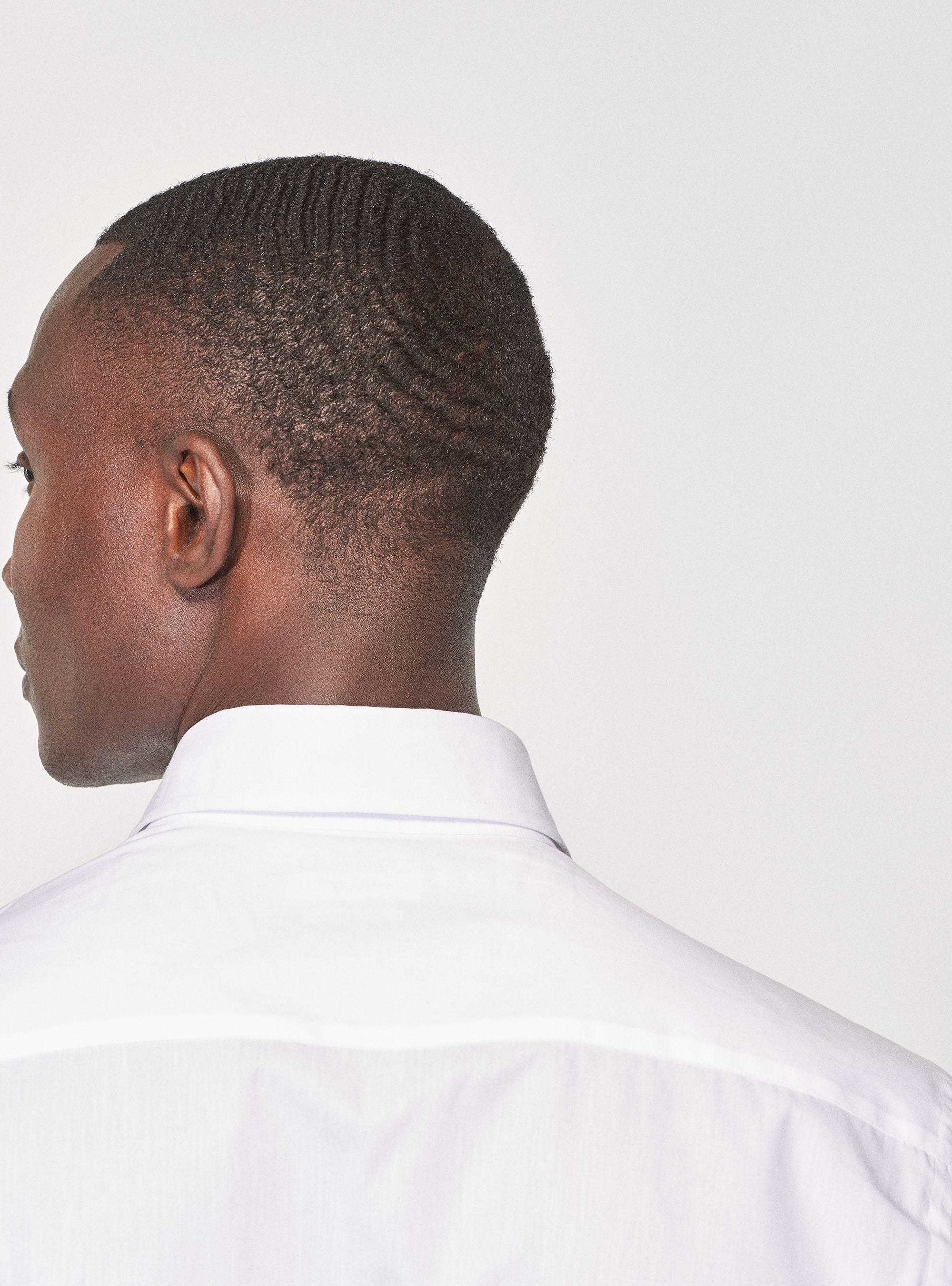 Camicia in fil a fil con collo semi francese, BIANCO