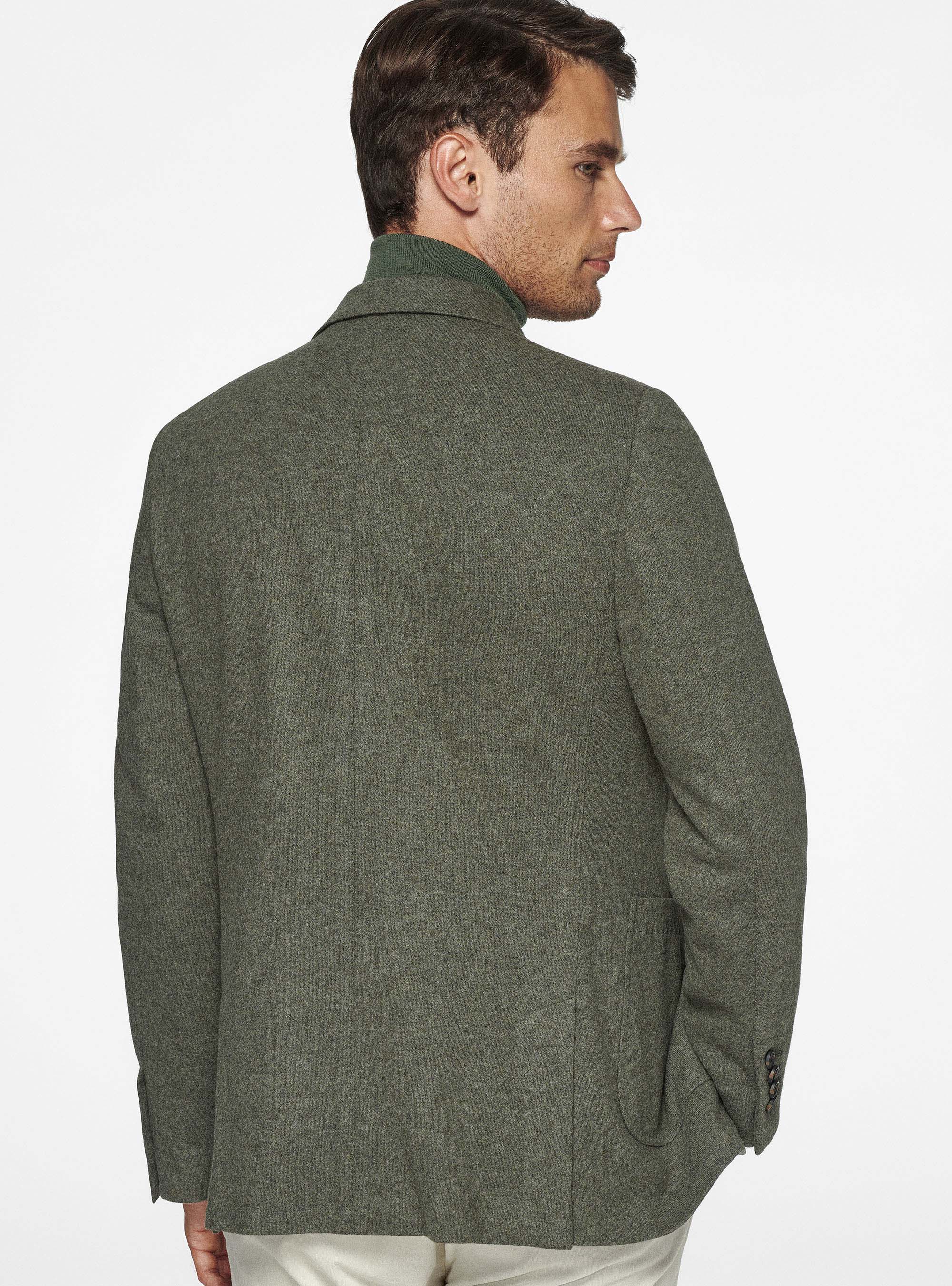 Giacca in jersey di lana, VERDE