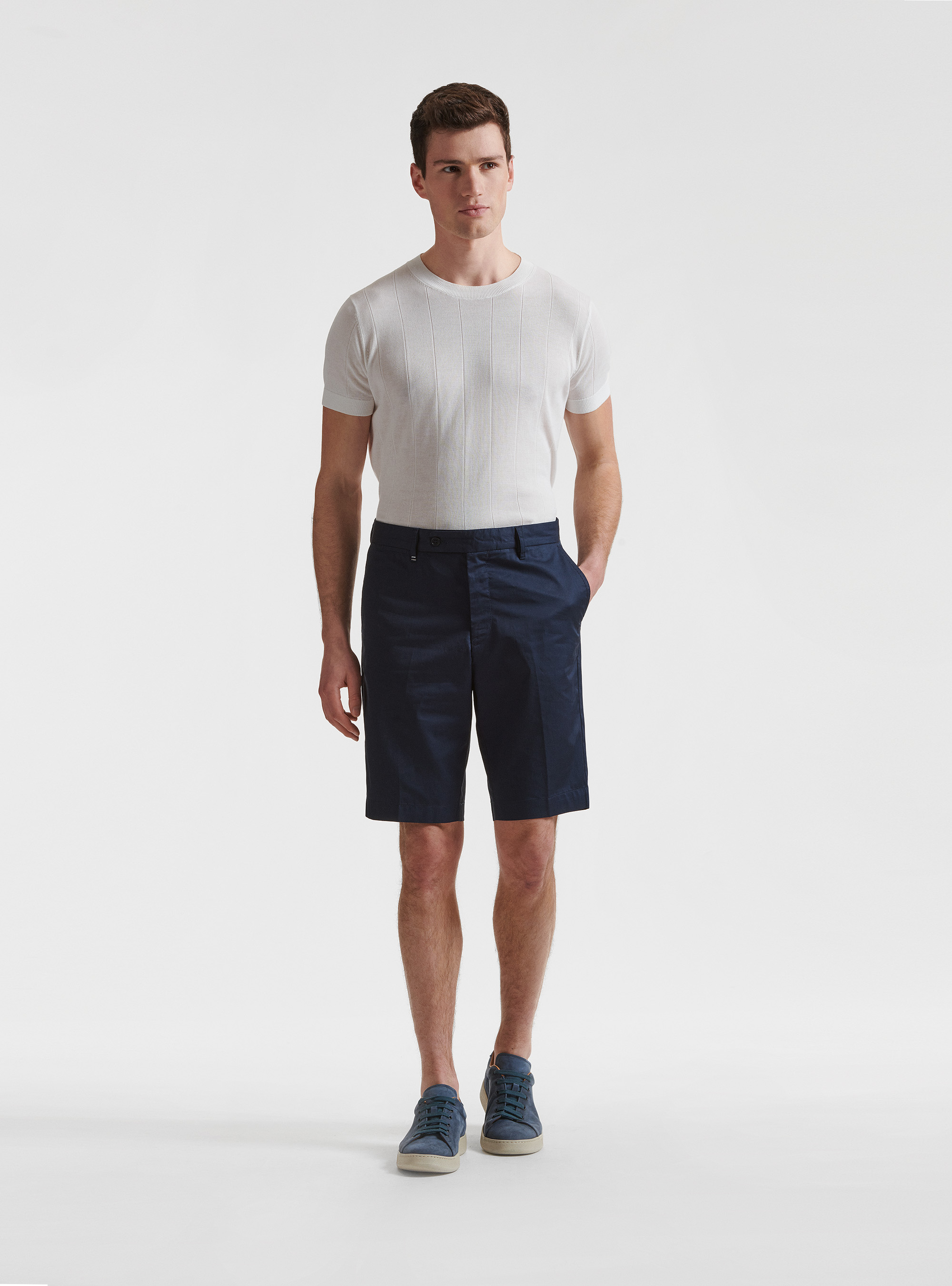 Bermuda en serg&eacute; l&eacute;ger, BLEU MARINE