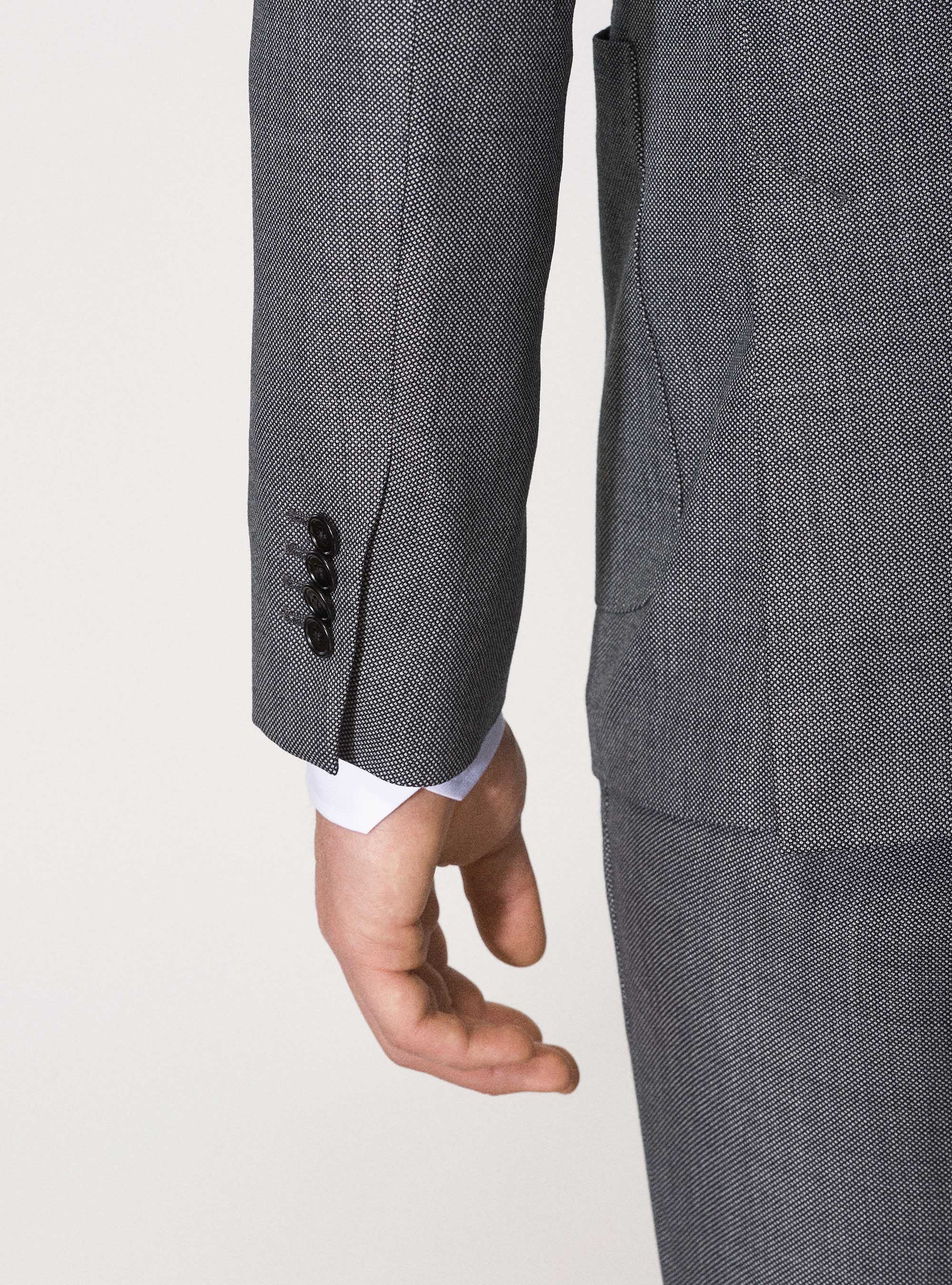 Giacca per abito in lana occhio di pernice superfine 110's Vitale Barberis Canonico, GRIGIO CHIARO