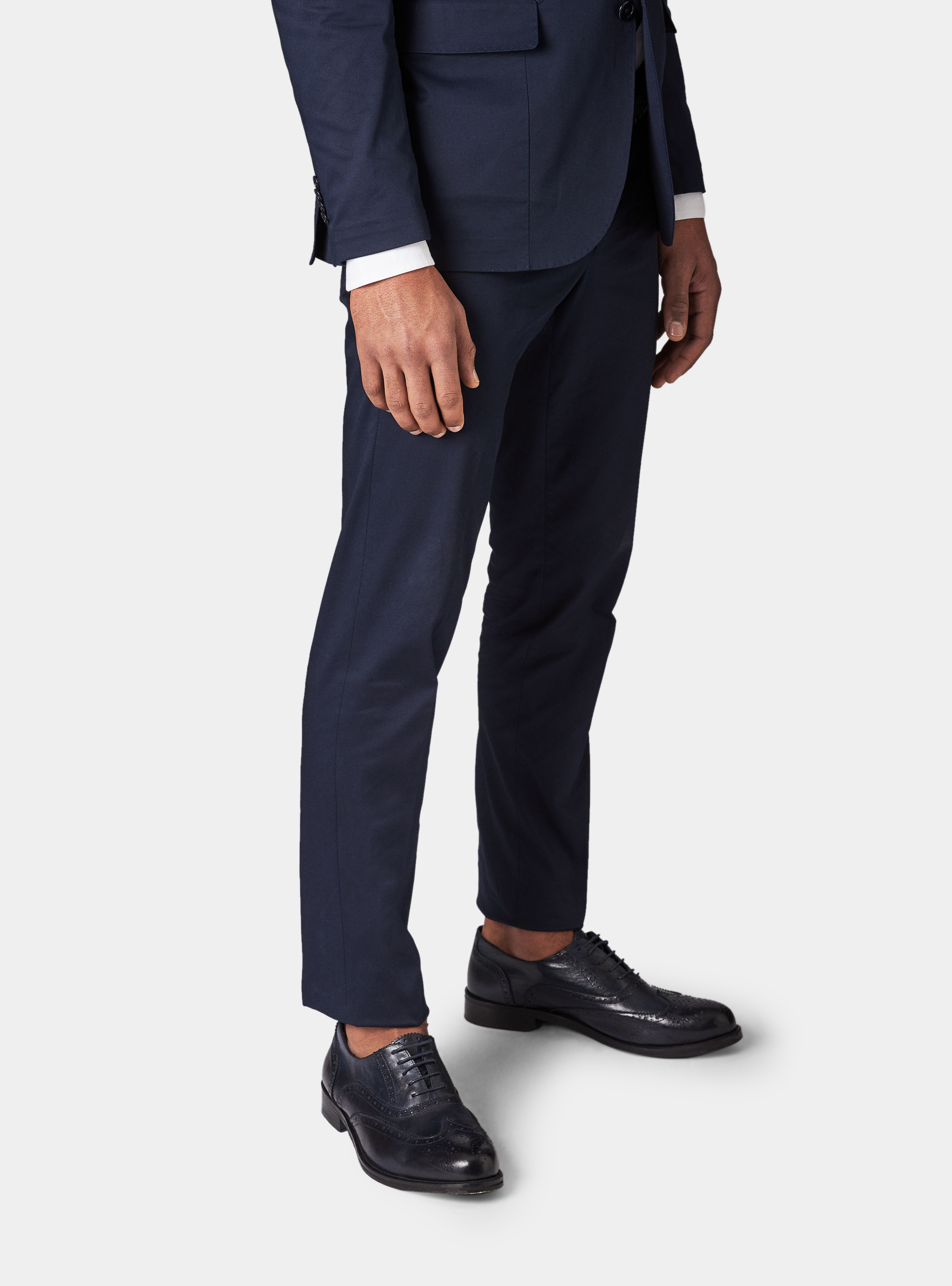 Pantalone per abito in cotone superior, BLU NAVY