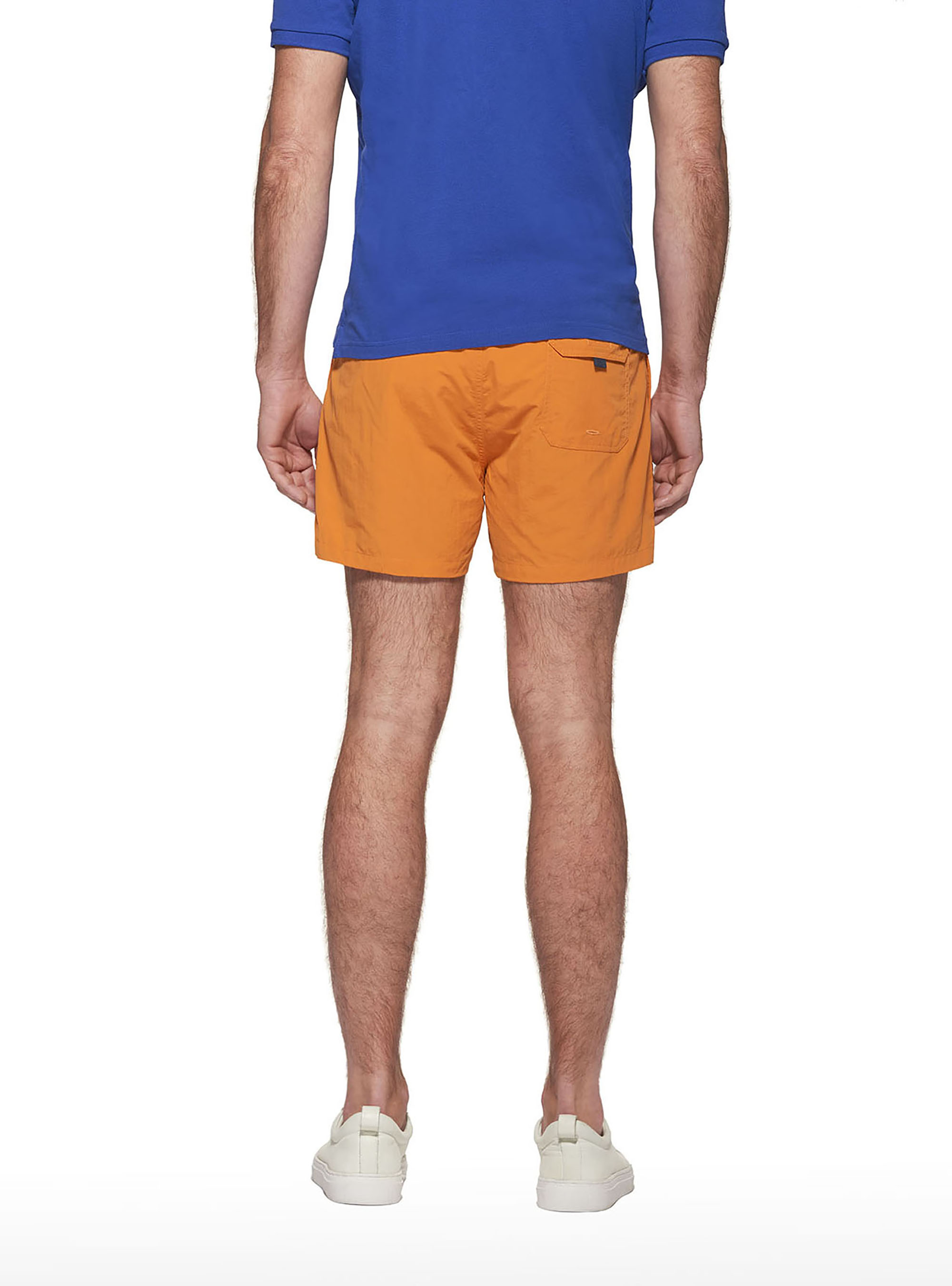 Maillot de bain basique de couleur unie avec broderie, ORANGE
