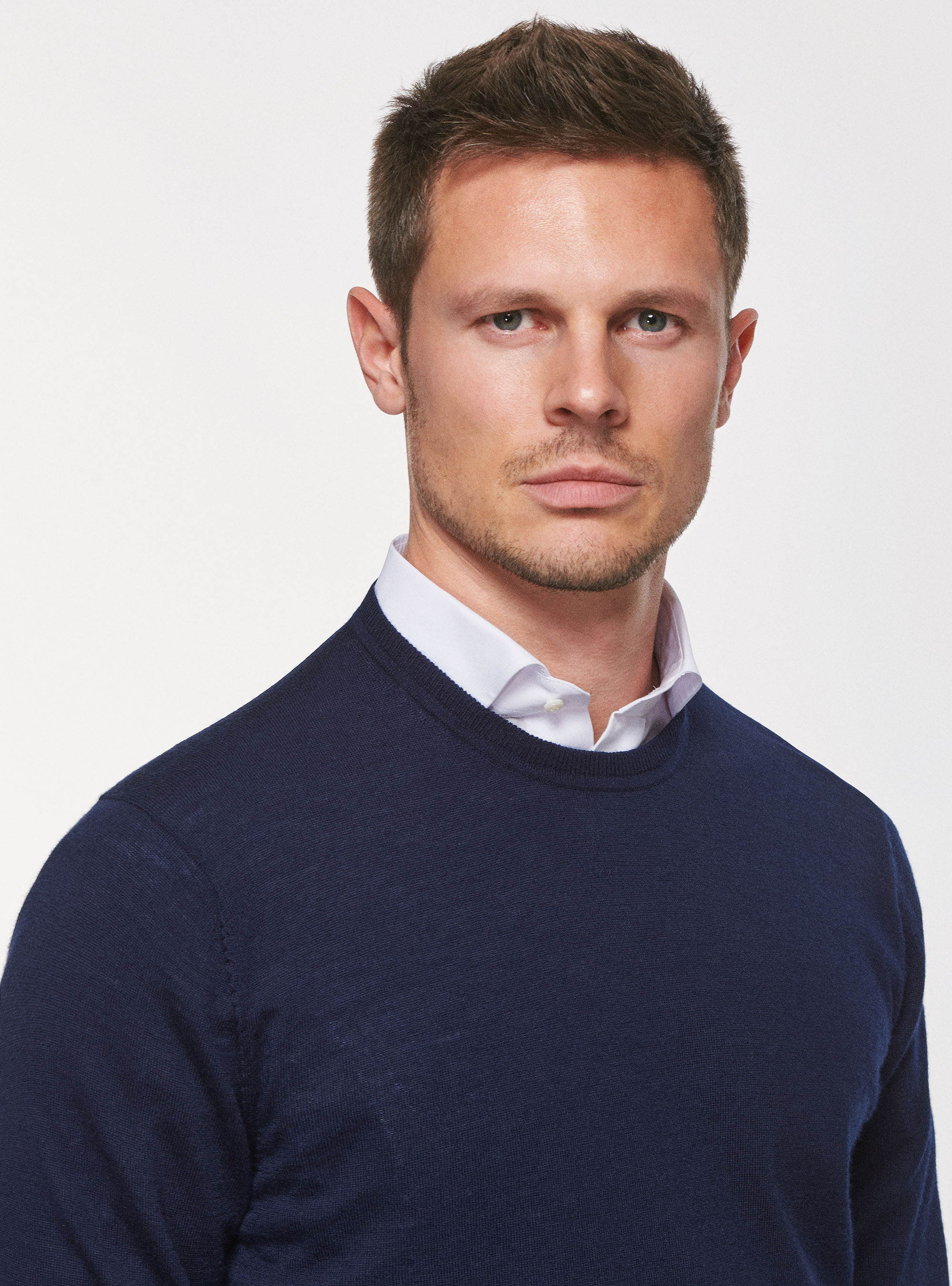 Maglia in pura lana merino, BLU NAVY