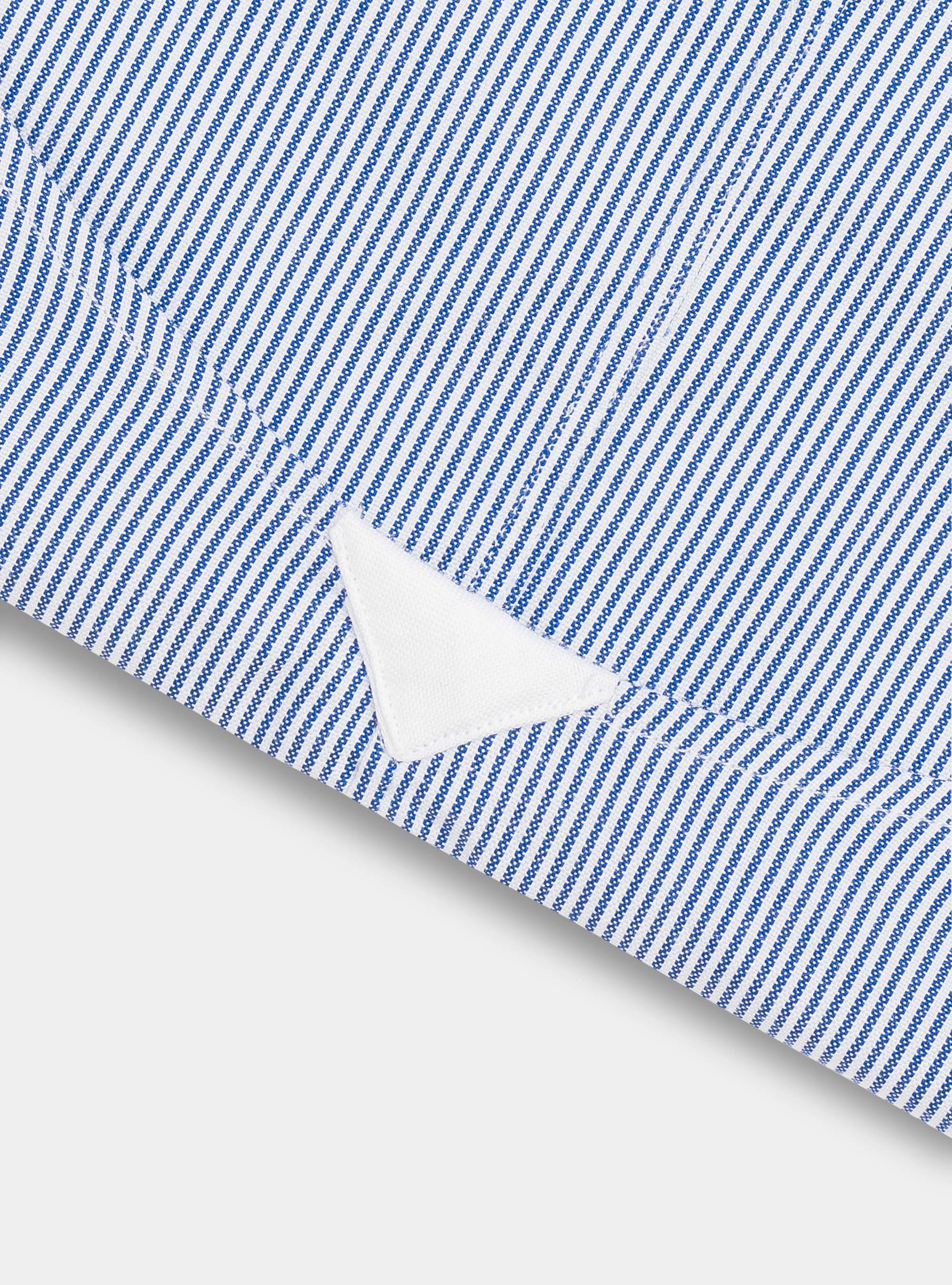 Camicia custom fit in cotone oxford rigato, BLU
