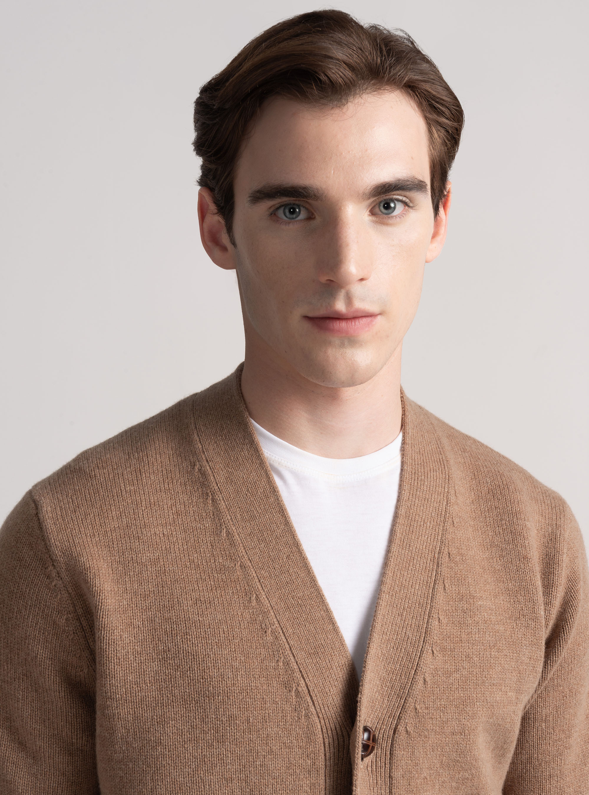 Cárdigan de lana y cachemira, CAMMELLO 0570C