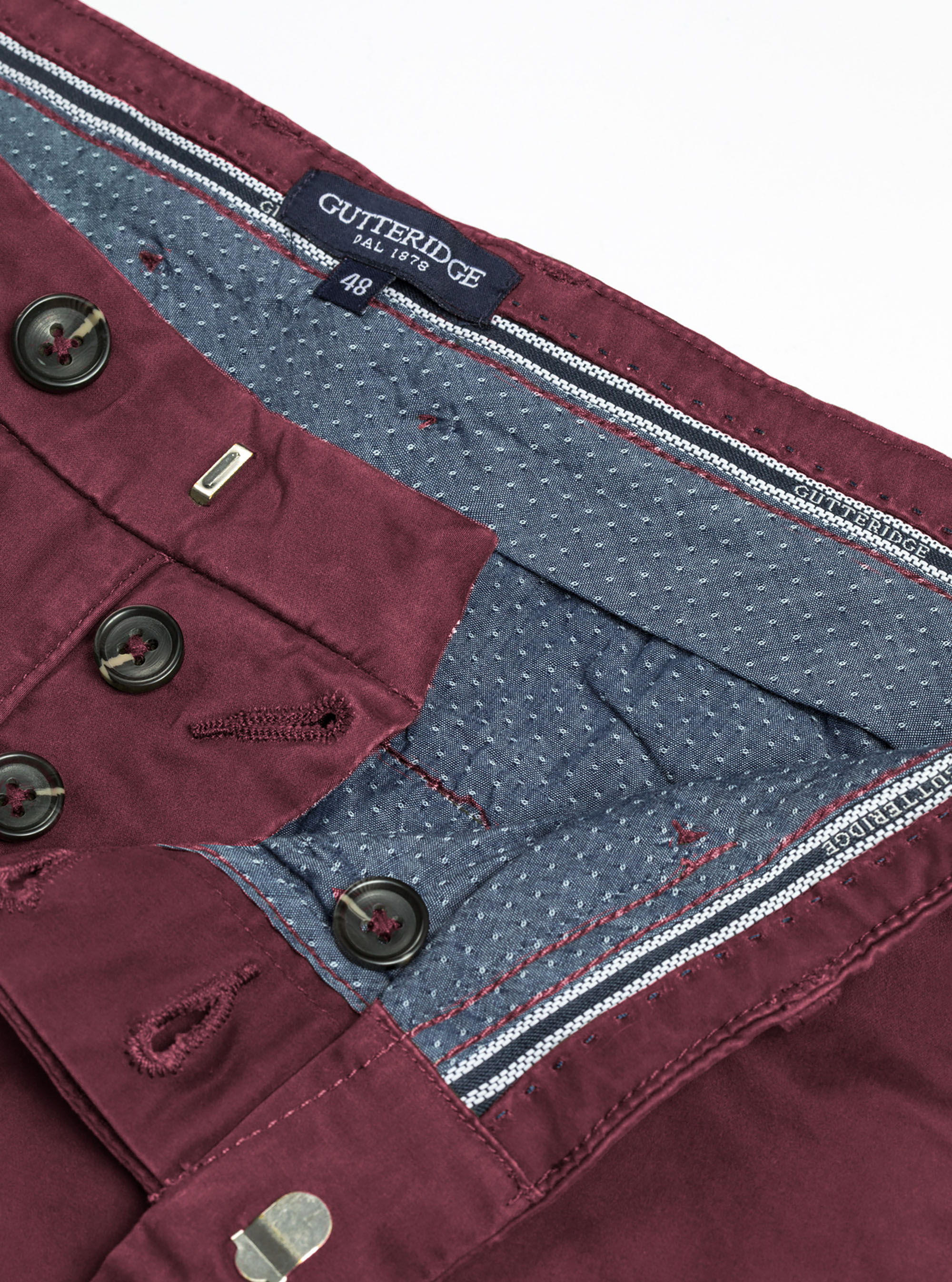 Stretch cotton chino trousers, BORDEAUX