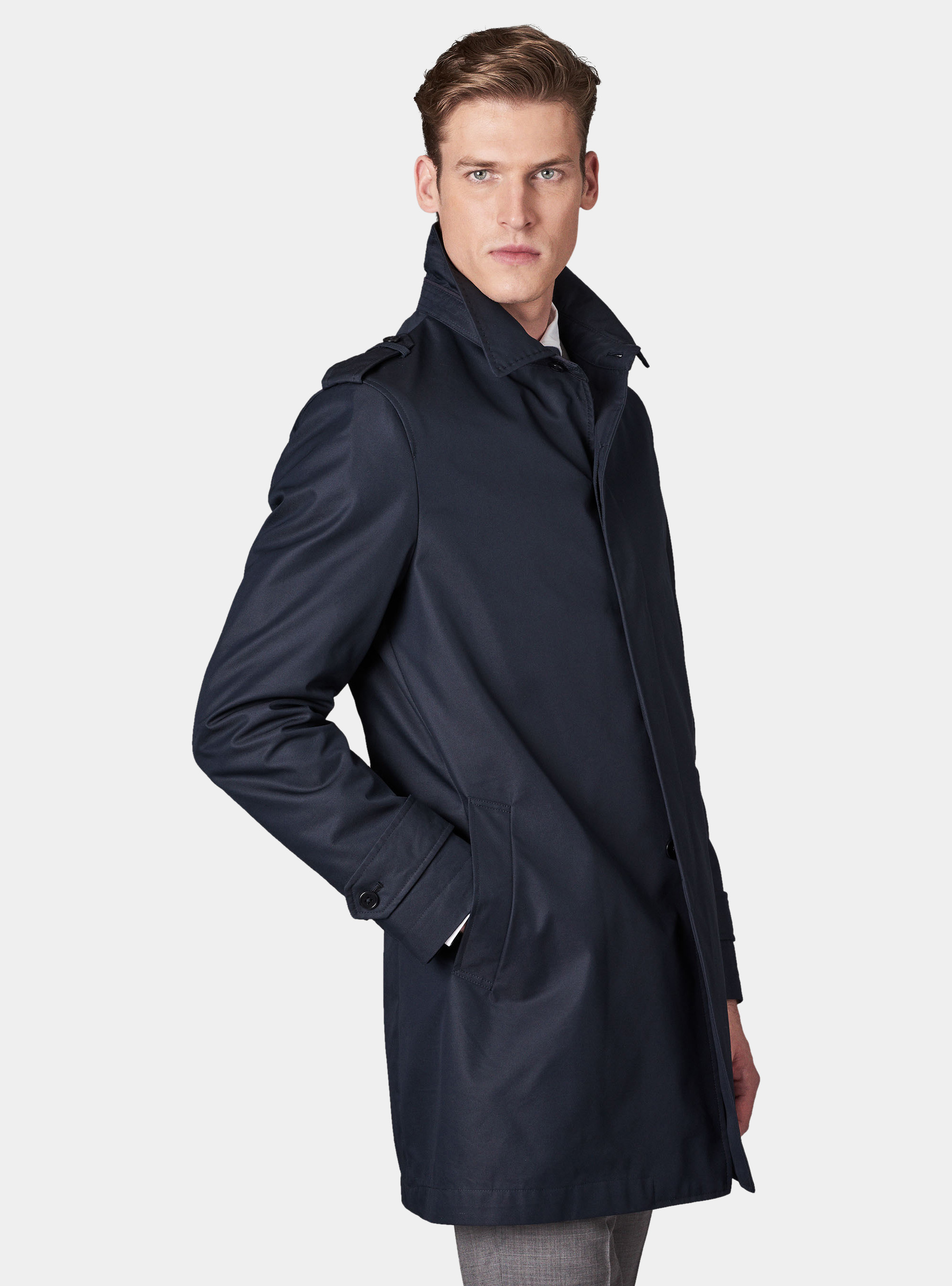 Technical cotton "Impermeabile" jacket, NAVY BLUE