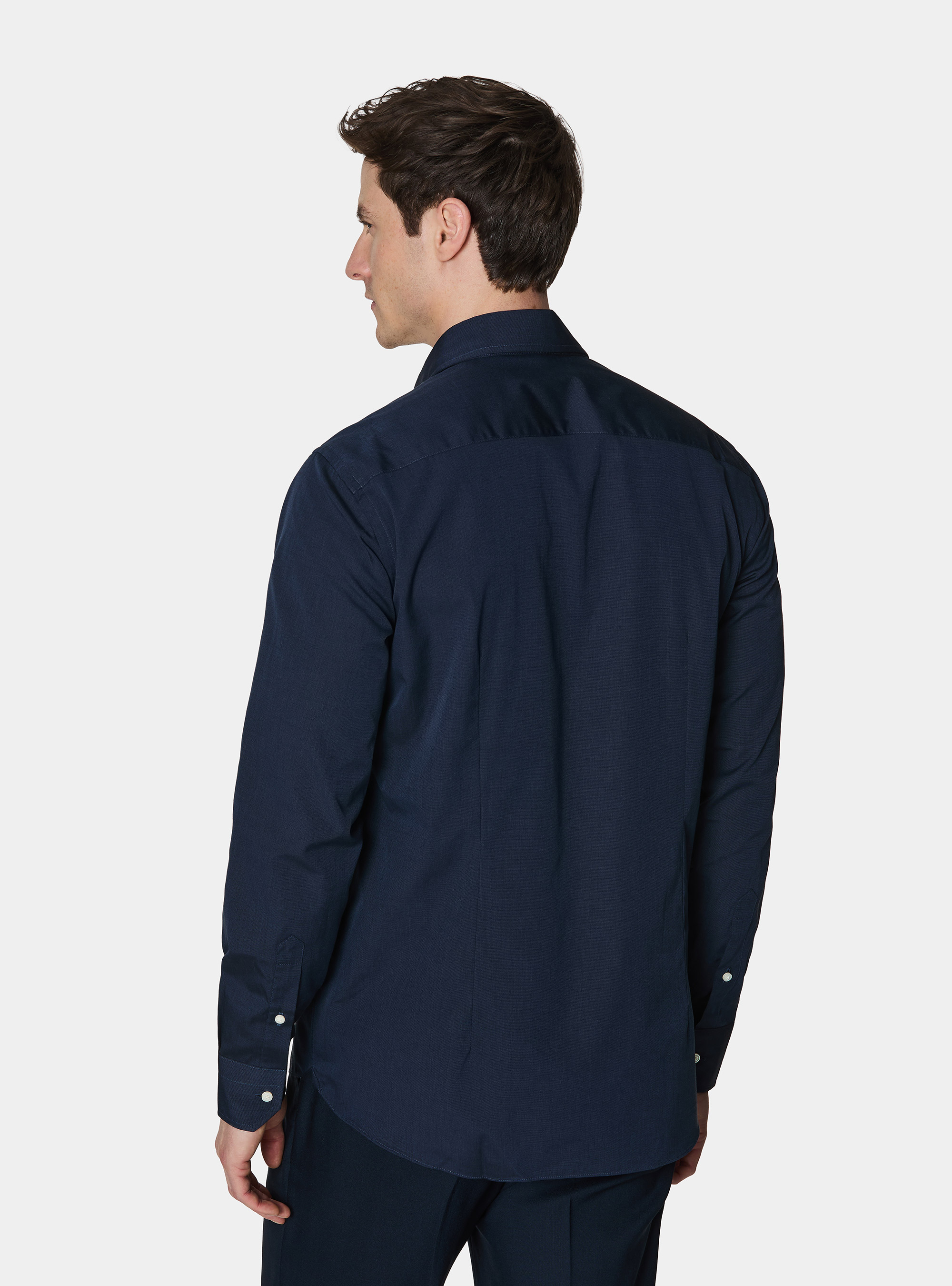 Baumwollhemd fil a fil, NAVY 0218C