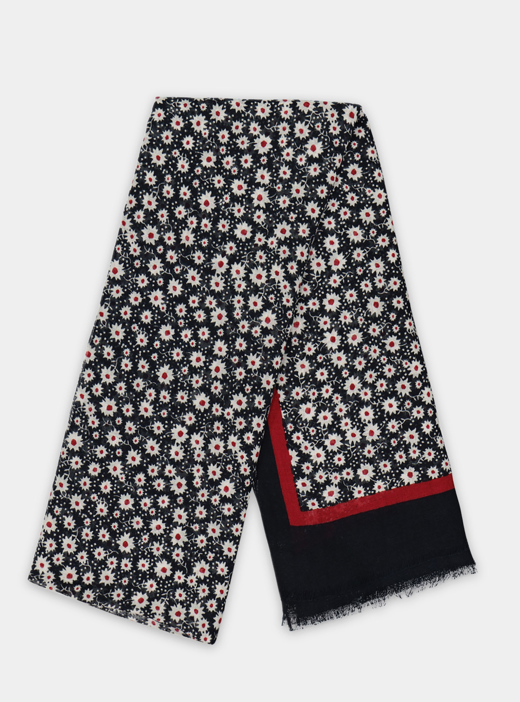 Daisy patterned scarf, NAVY BLUE