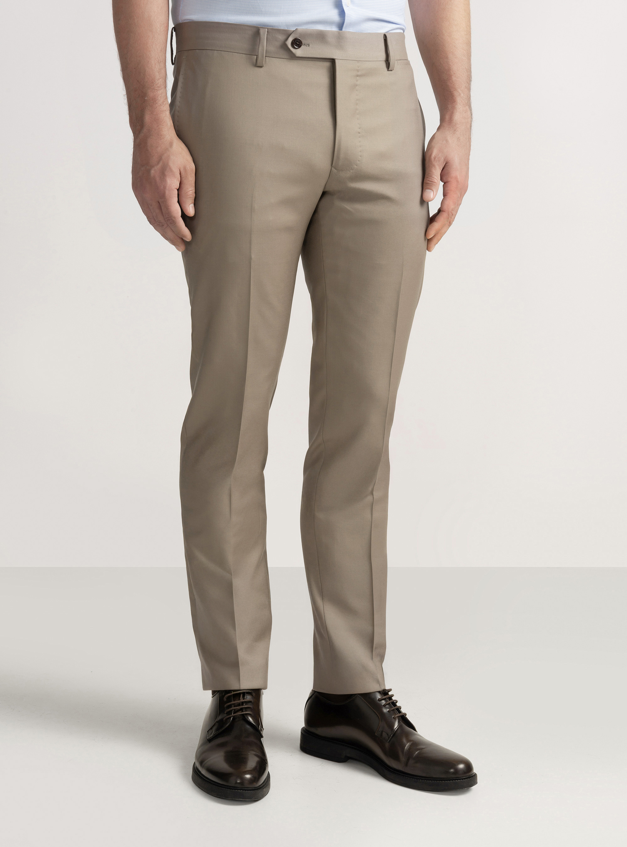 Pantalones de traje de pura lana Vitale Barberis Canonico, BARRO