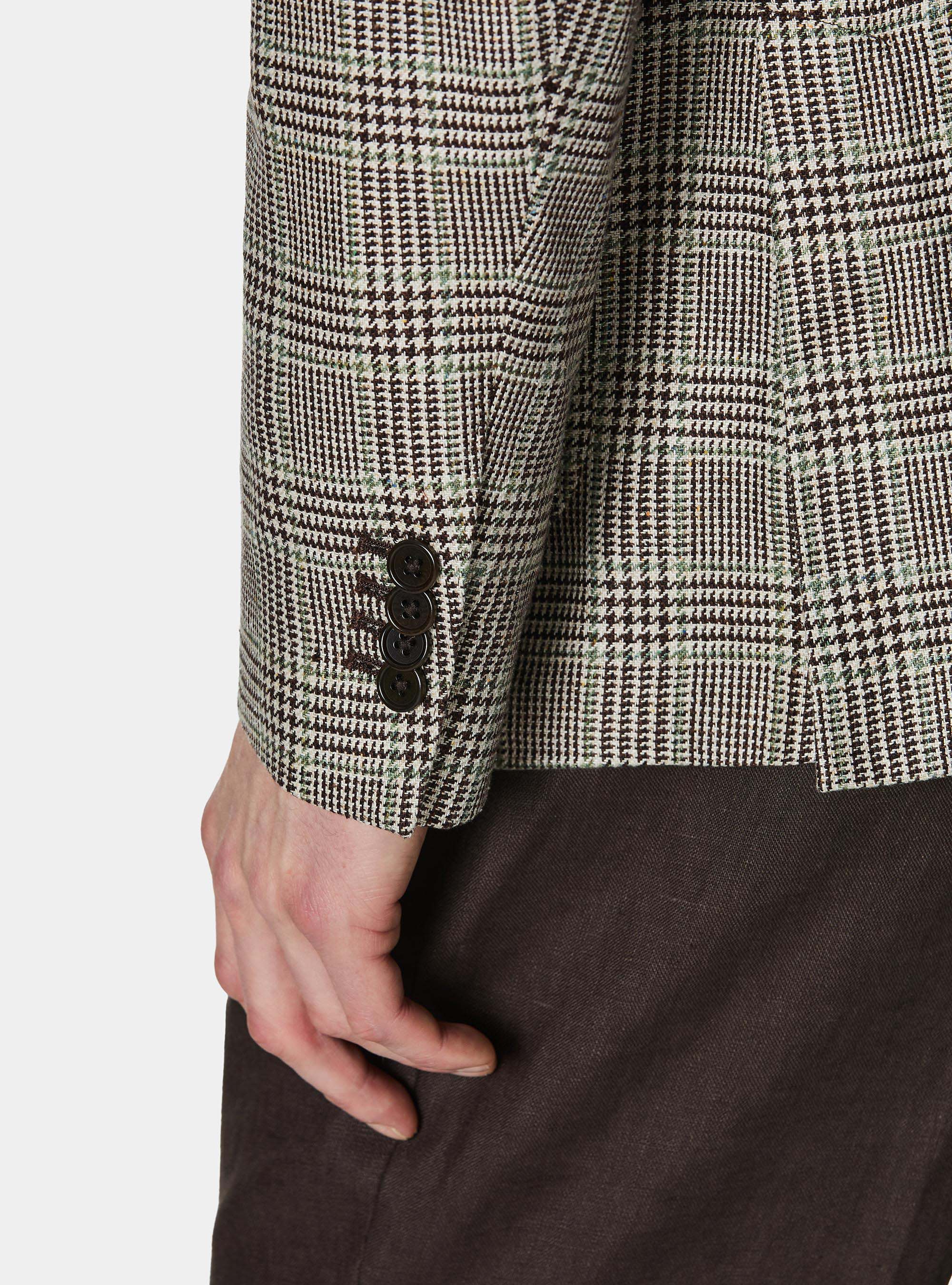 Giacca fantasia in pura seta, FANGO