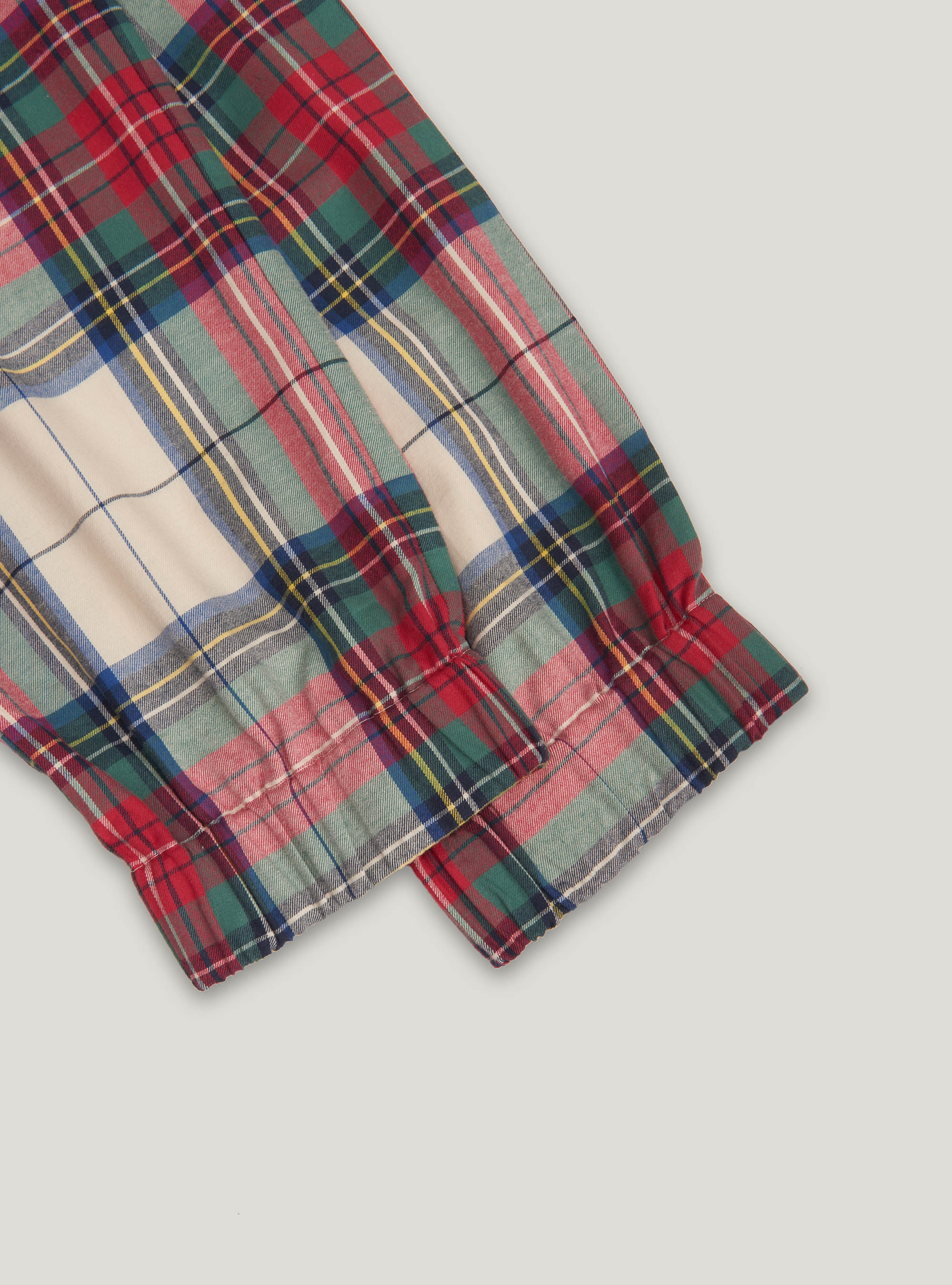 Pantaloni lunghi in flanella di cotone a quadri, ROSSO