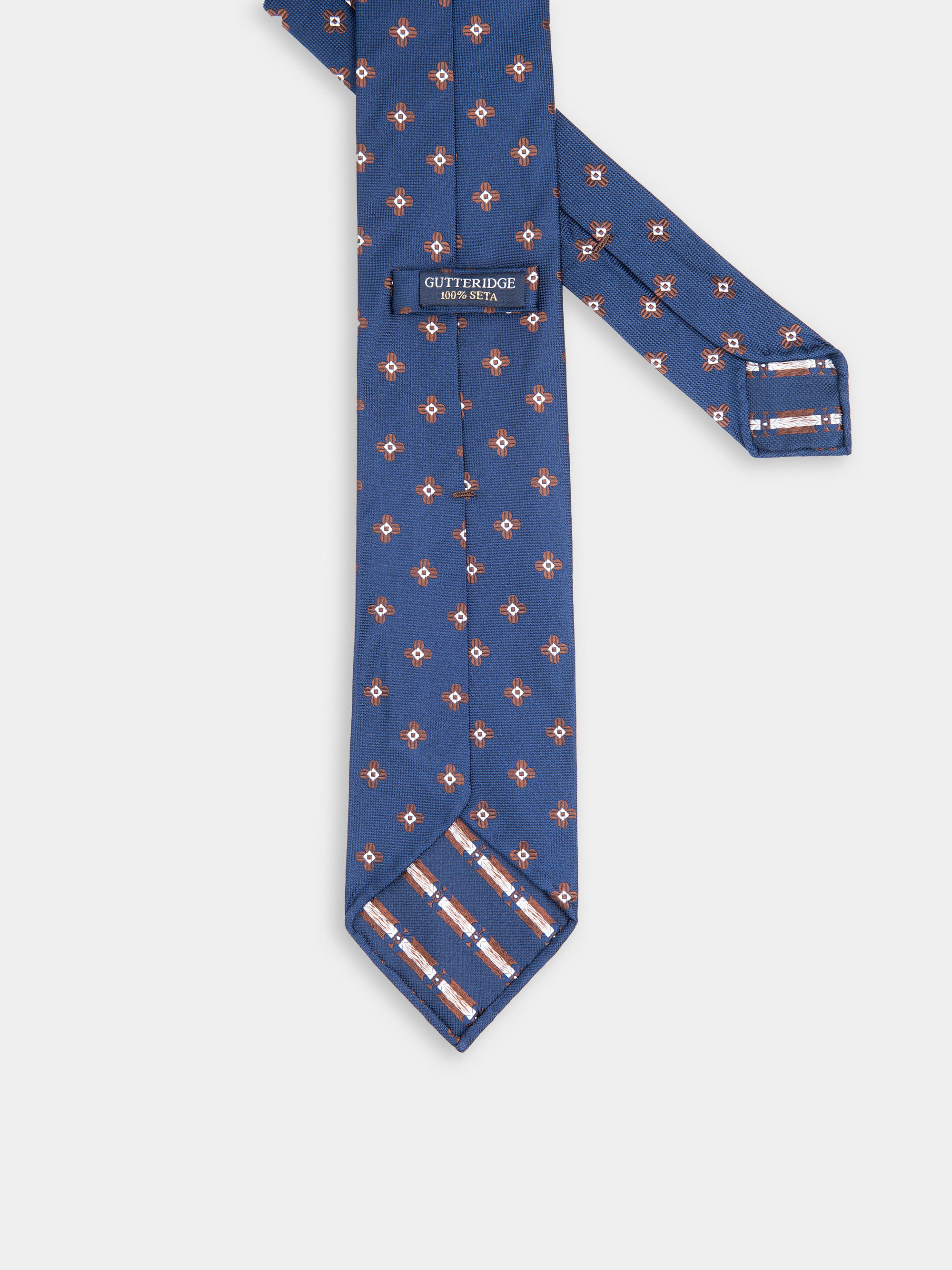 Silk tie with jacquard pattern, NAVY BLUE