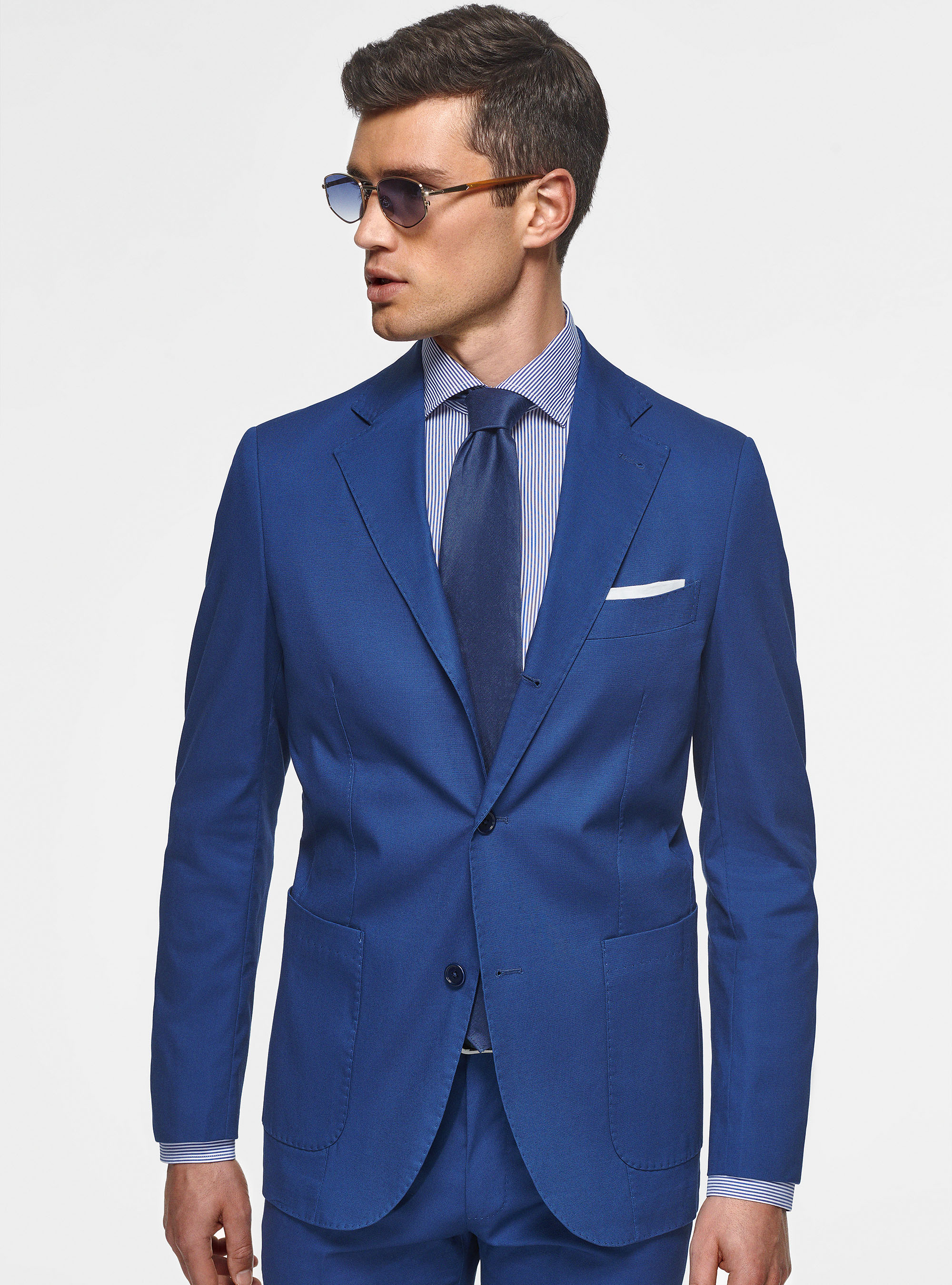 Giacca in puro cotone armaturato, BLU