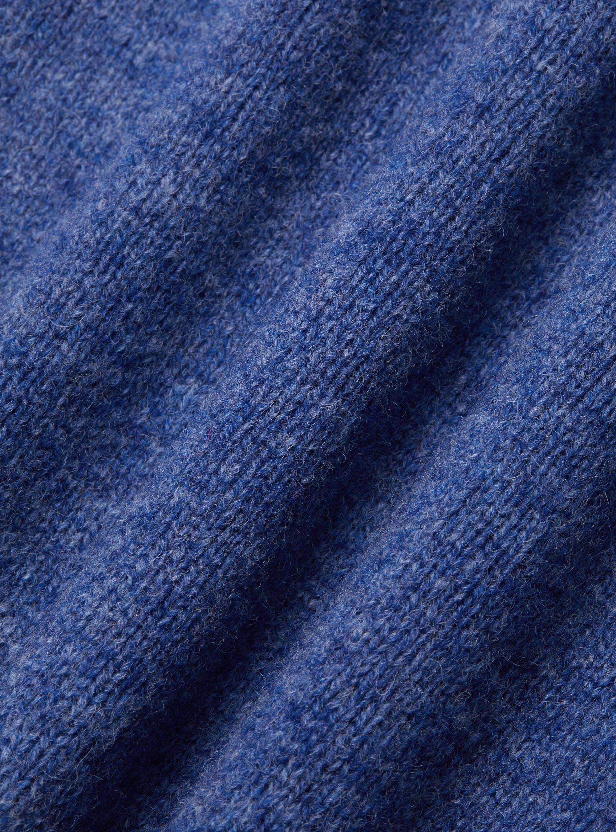 Shetland wool crew-neck sweater, 0243C DENIM