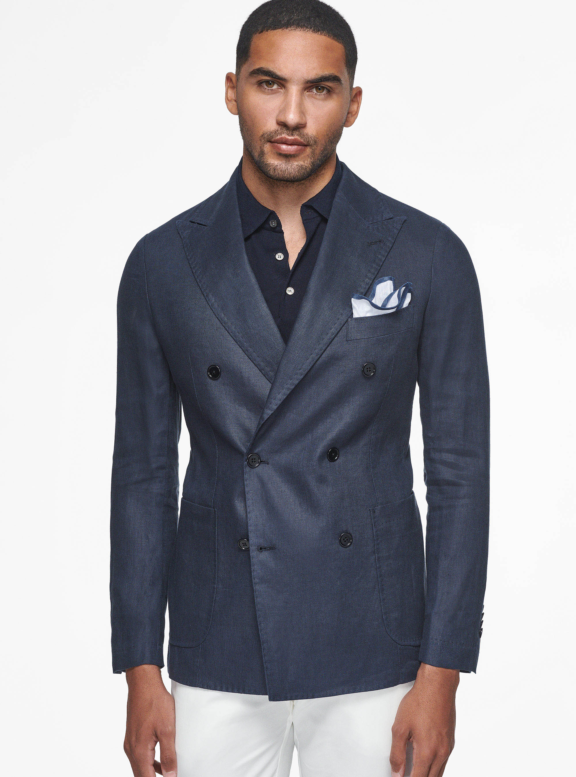 Giacca doppiopetto in puro lino
