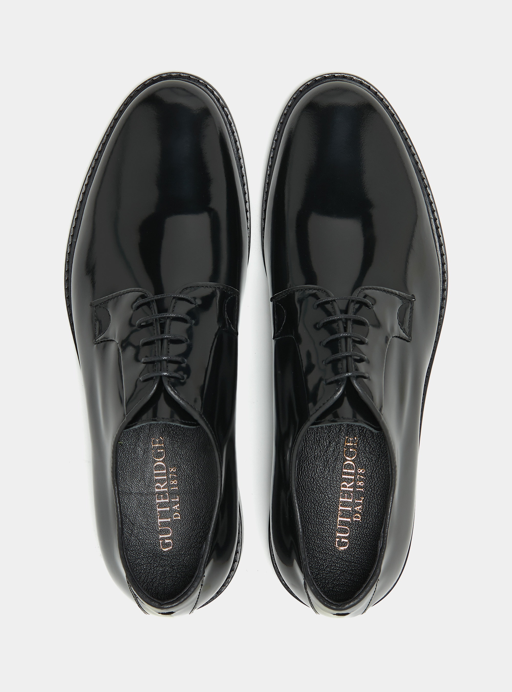 Abrasivated leather derby, BLACK
