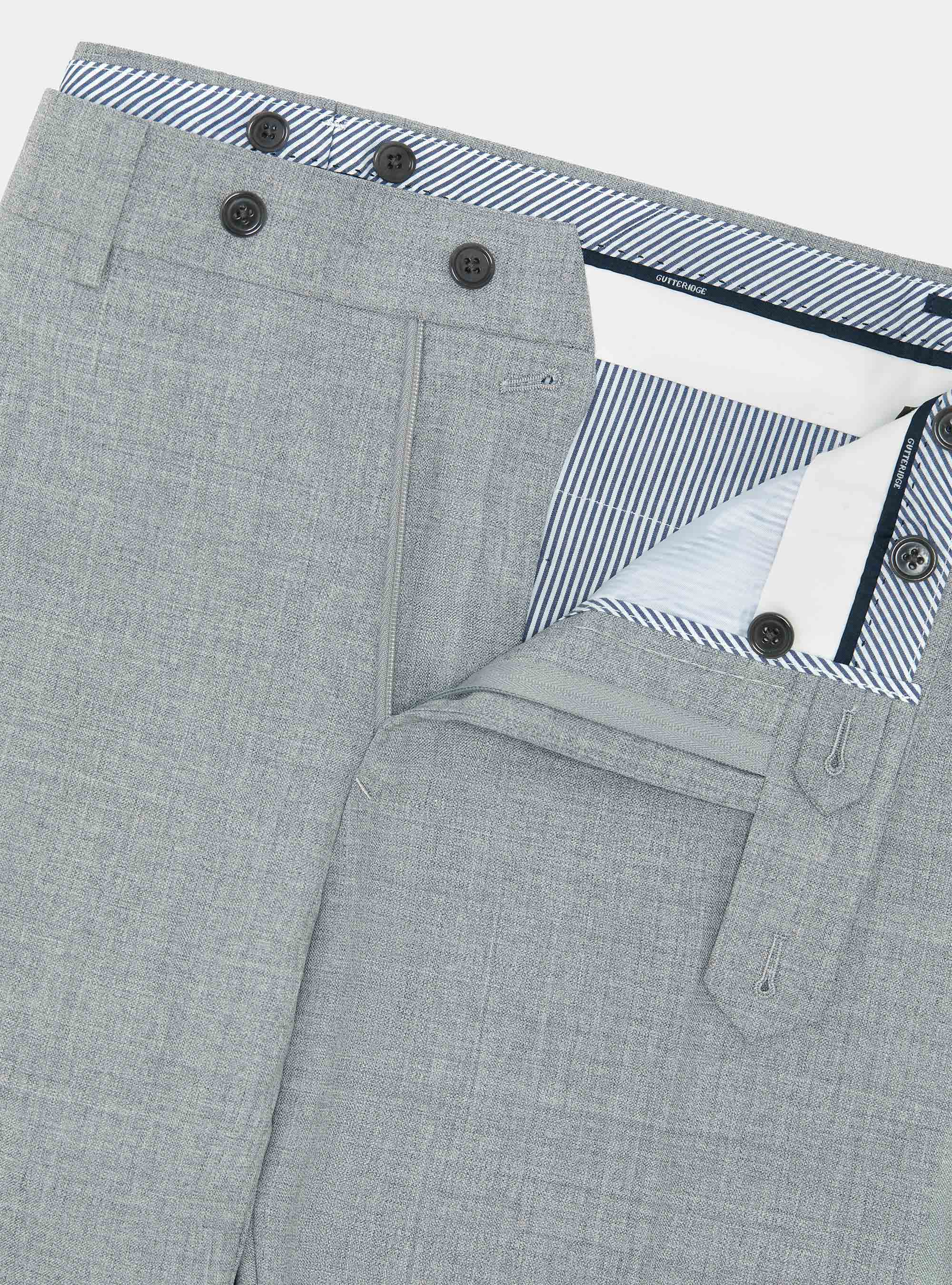 Vitale Barberis Canonico pure wool suit trousers, LIGHT GREY MELANGE