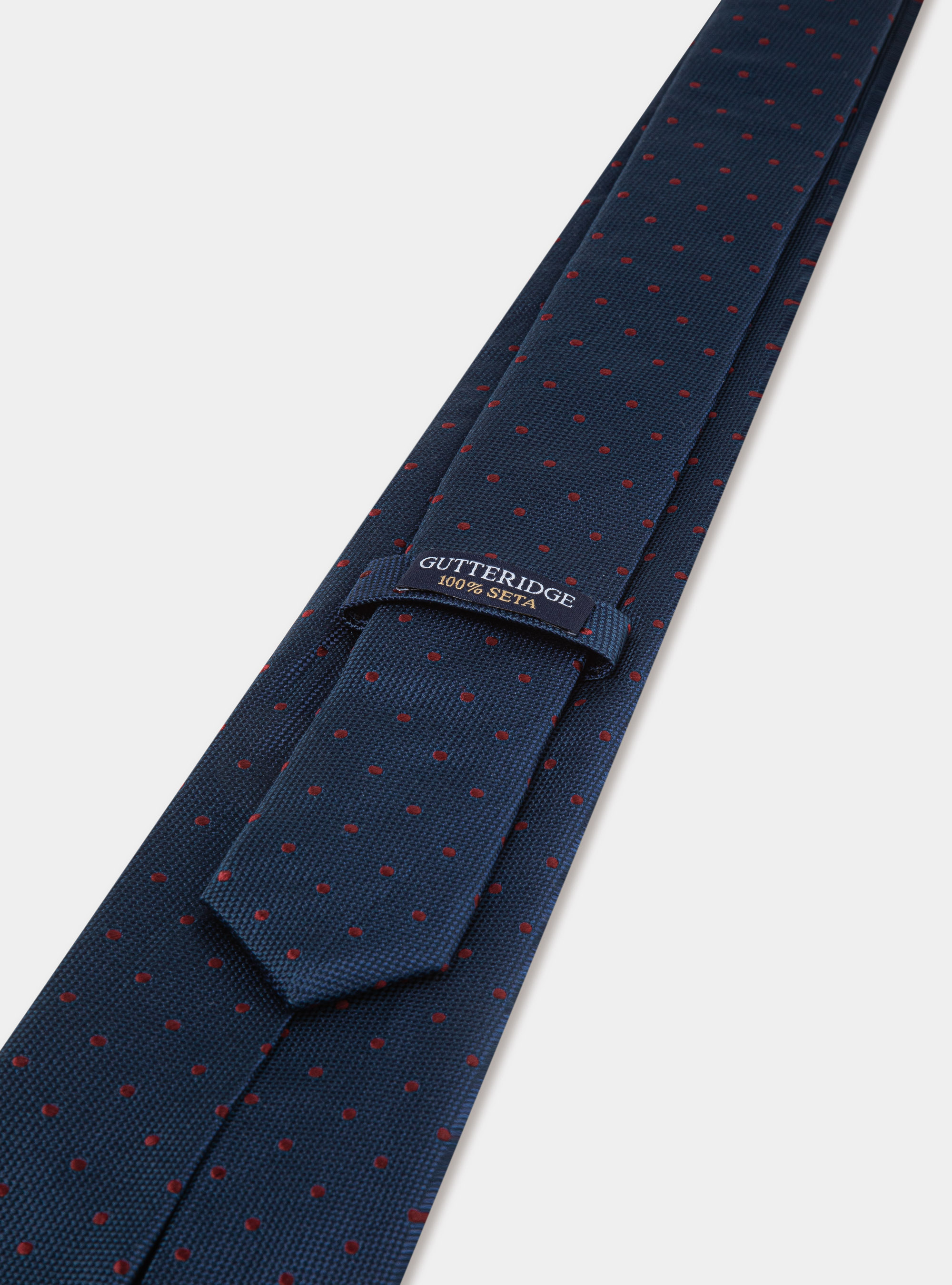 Cravatta in seta a pois, NAVY/BORDEAUX