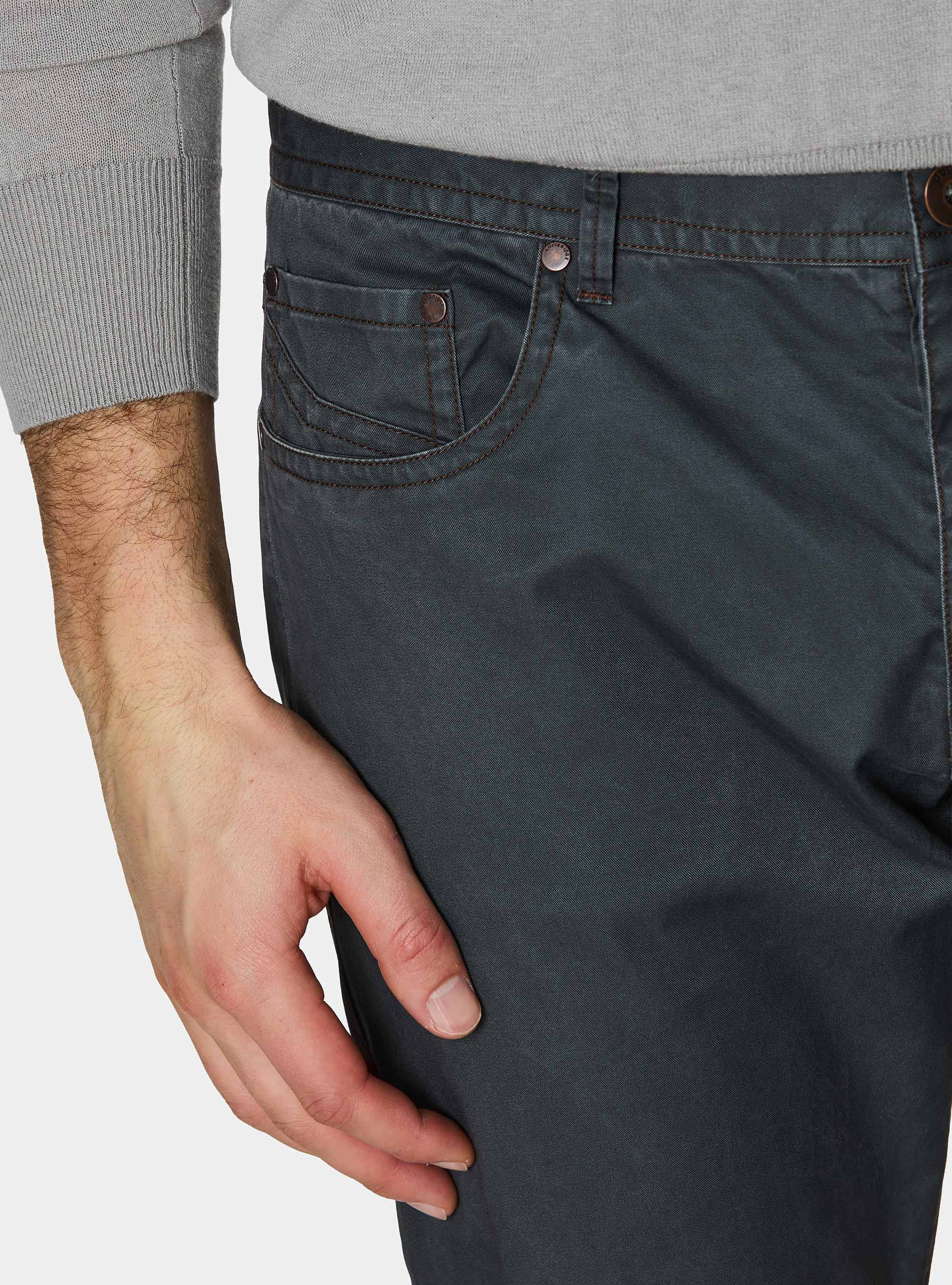 Pantaloni slim fit in cotone lavato, GRIGIO CHIARO