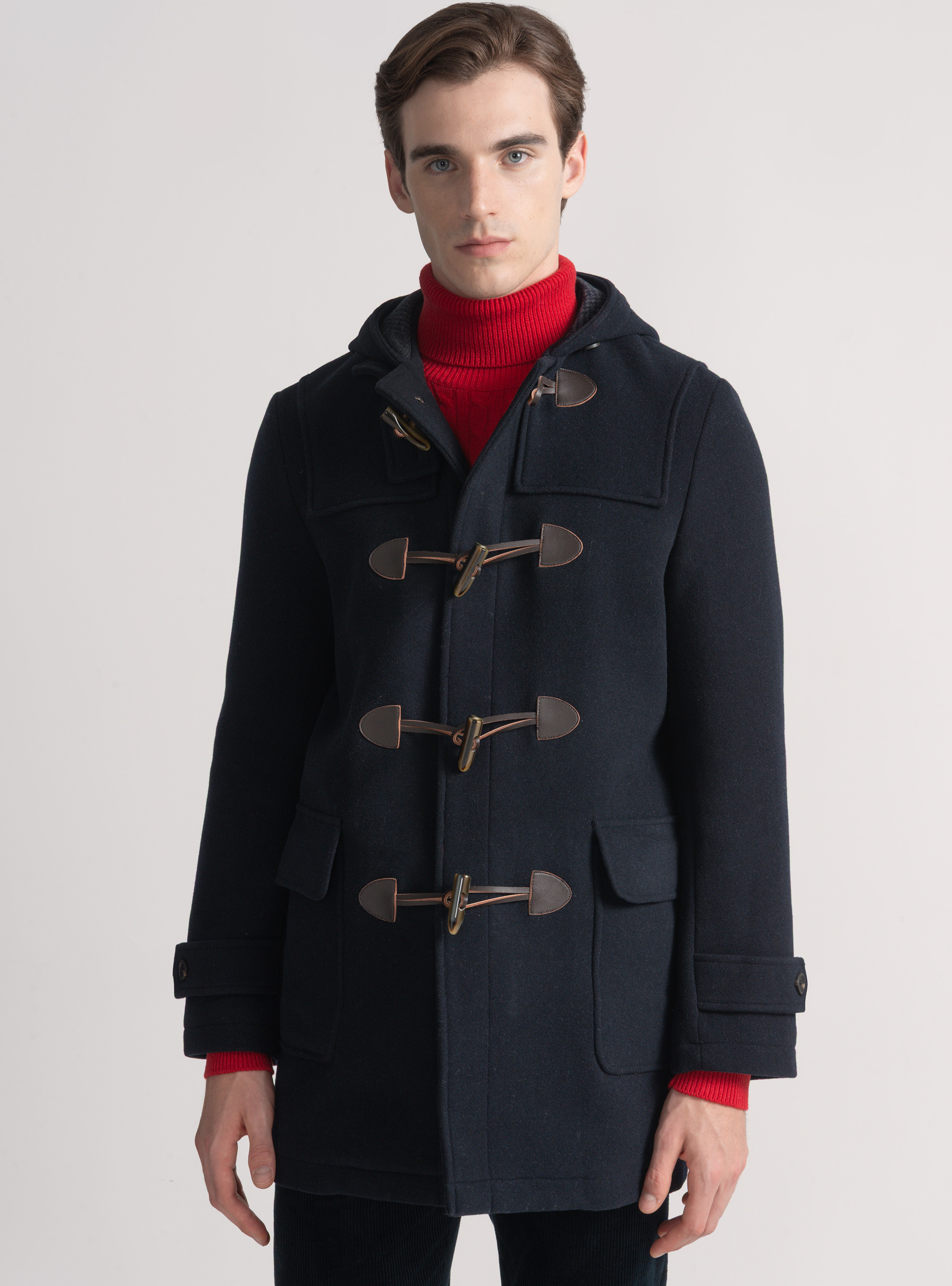 Montgomery in misto lana con interno fantasia, BLU NAVY