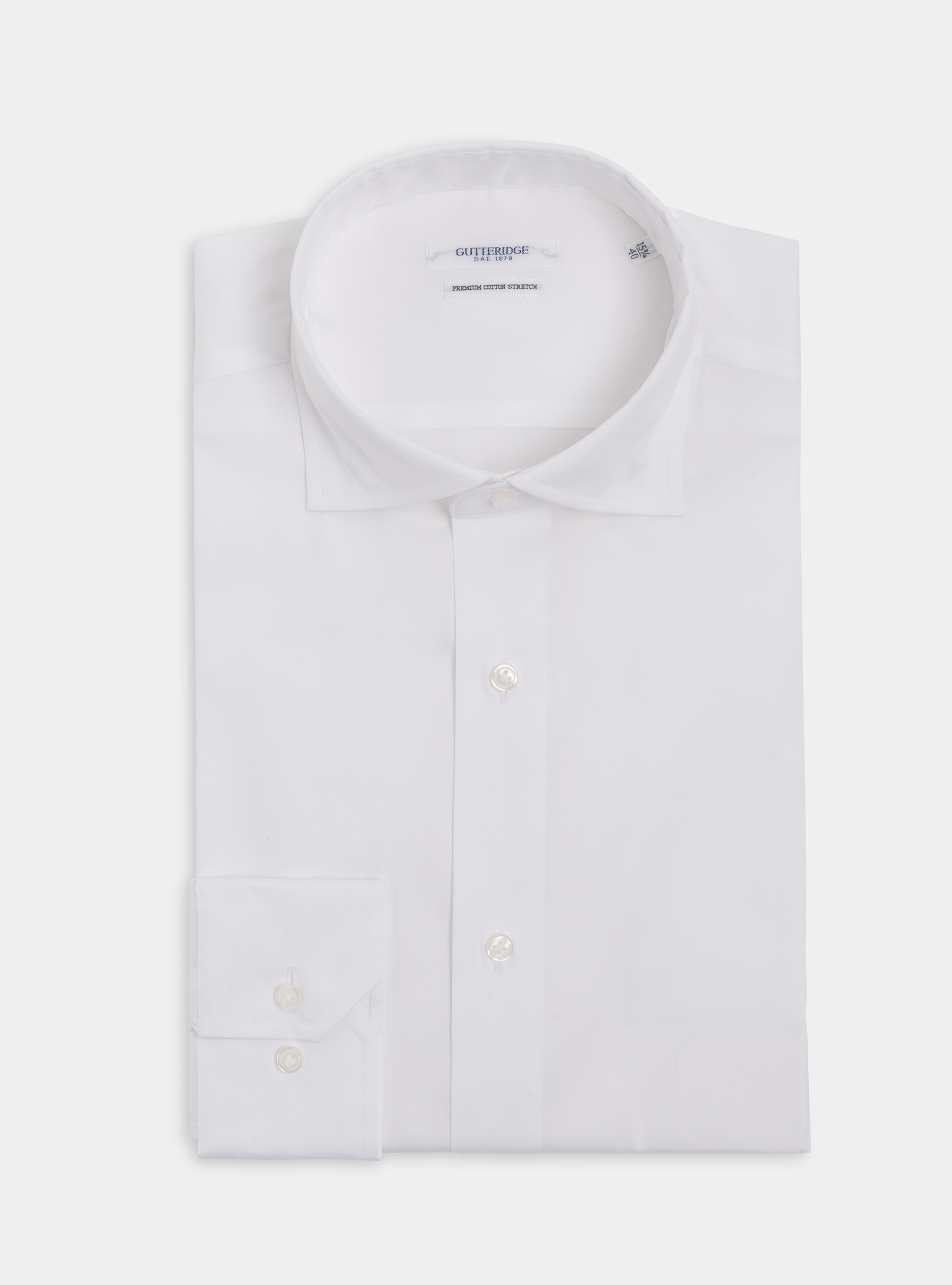 Camicia slim fit in popeline stretch, BIANCO