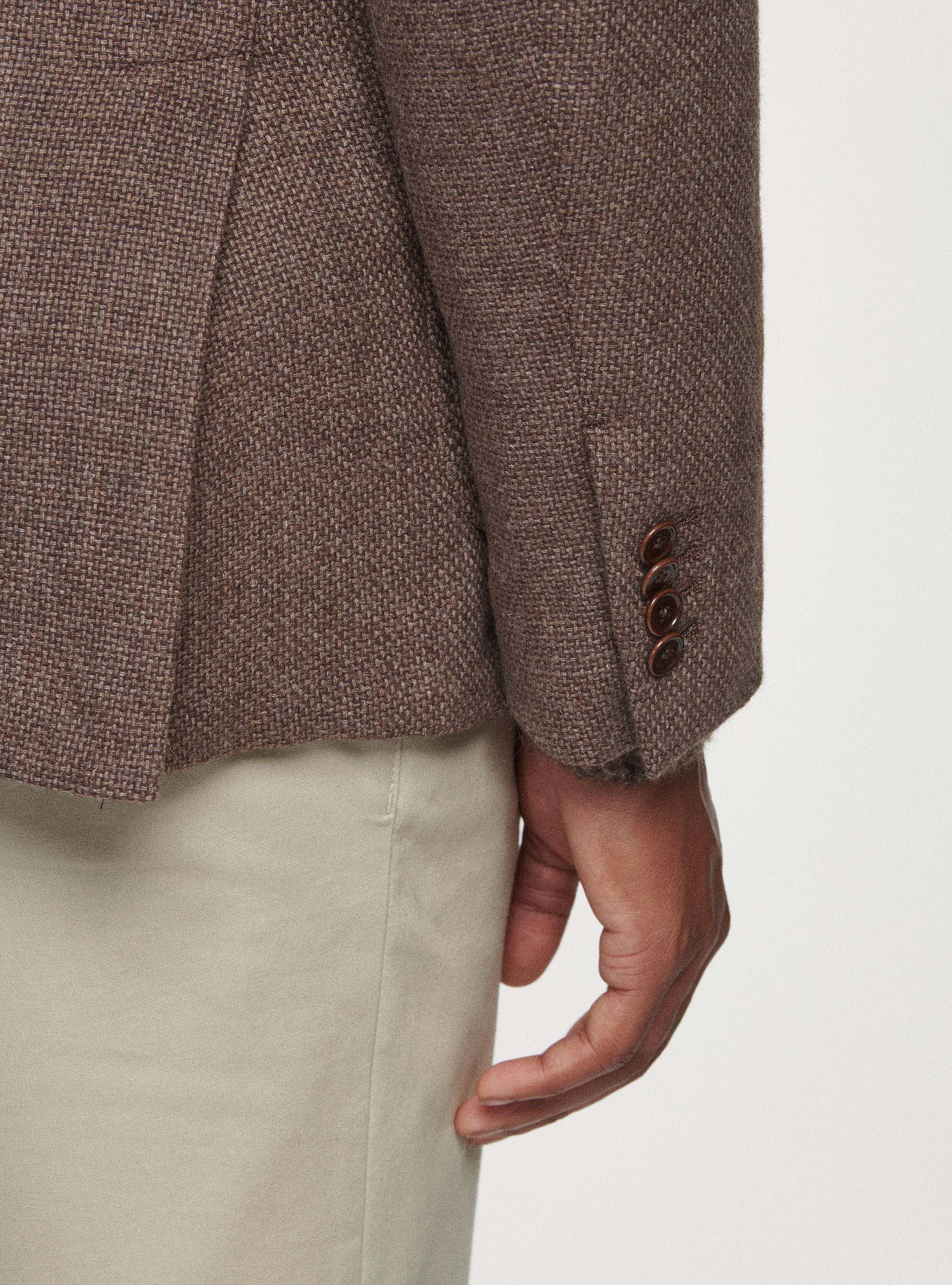 Giacca in lana cotone e cashmere, FANGO