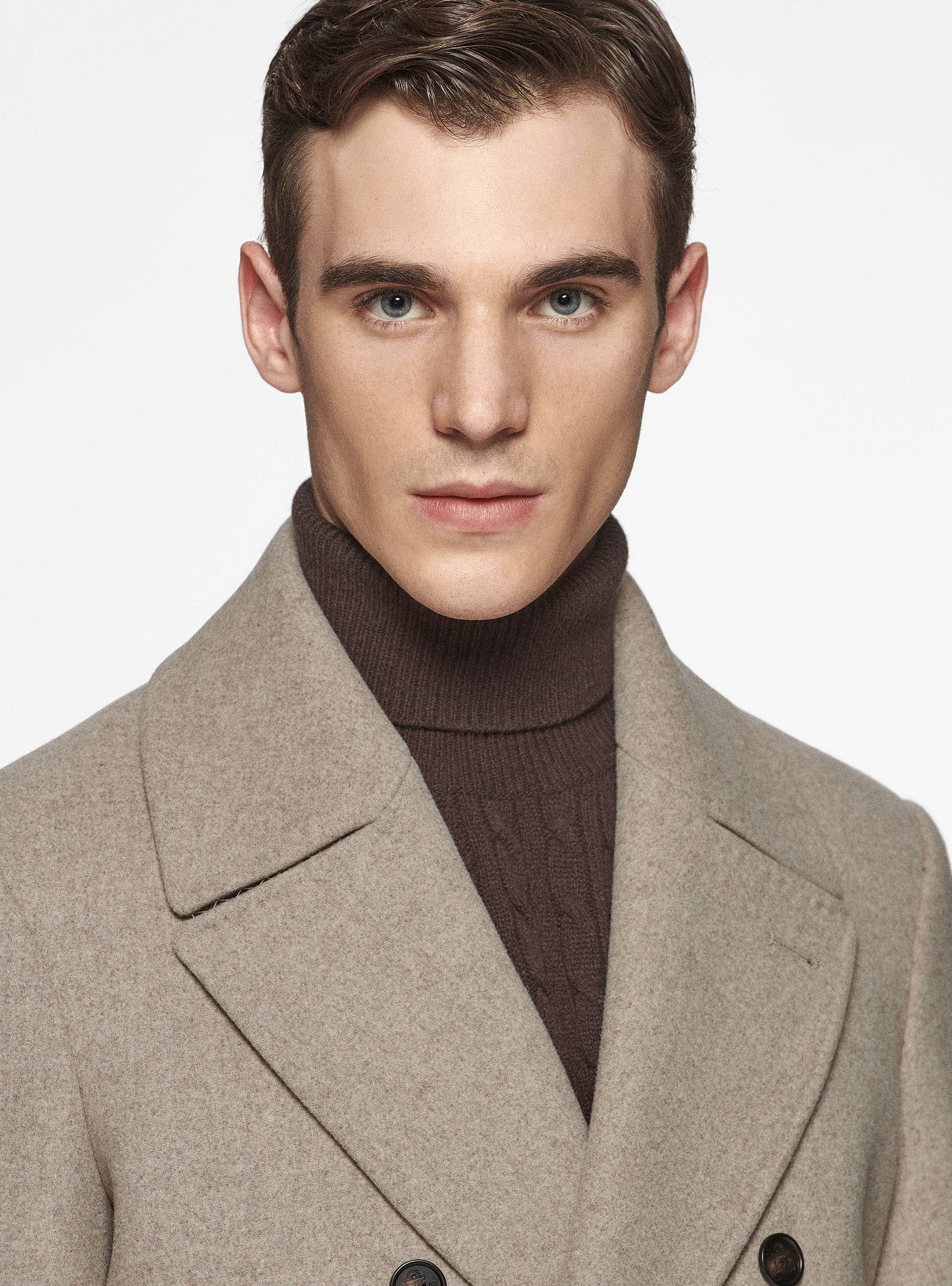 Peacoat in misto lana, SABBIA