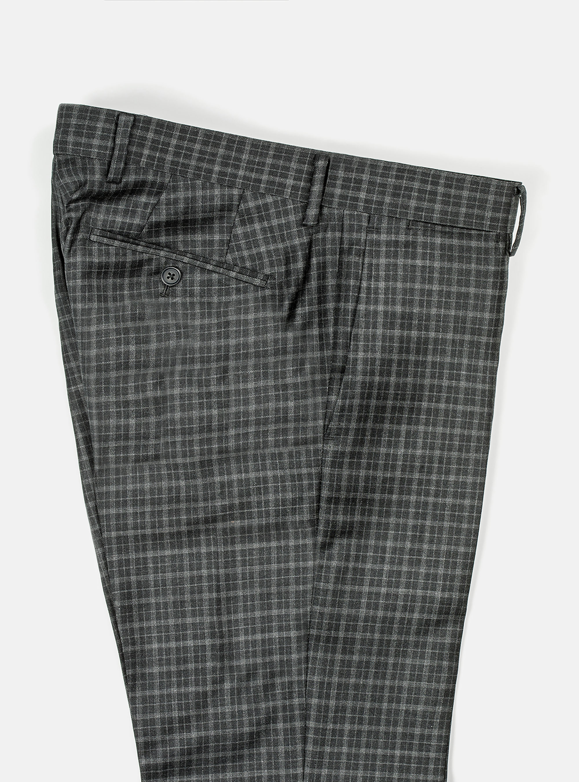 WOOL SLIM FIT TROUSERS WITH PLEATS, ASPHALT GREY